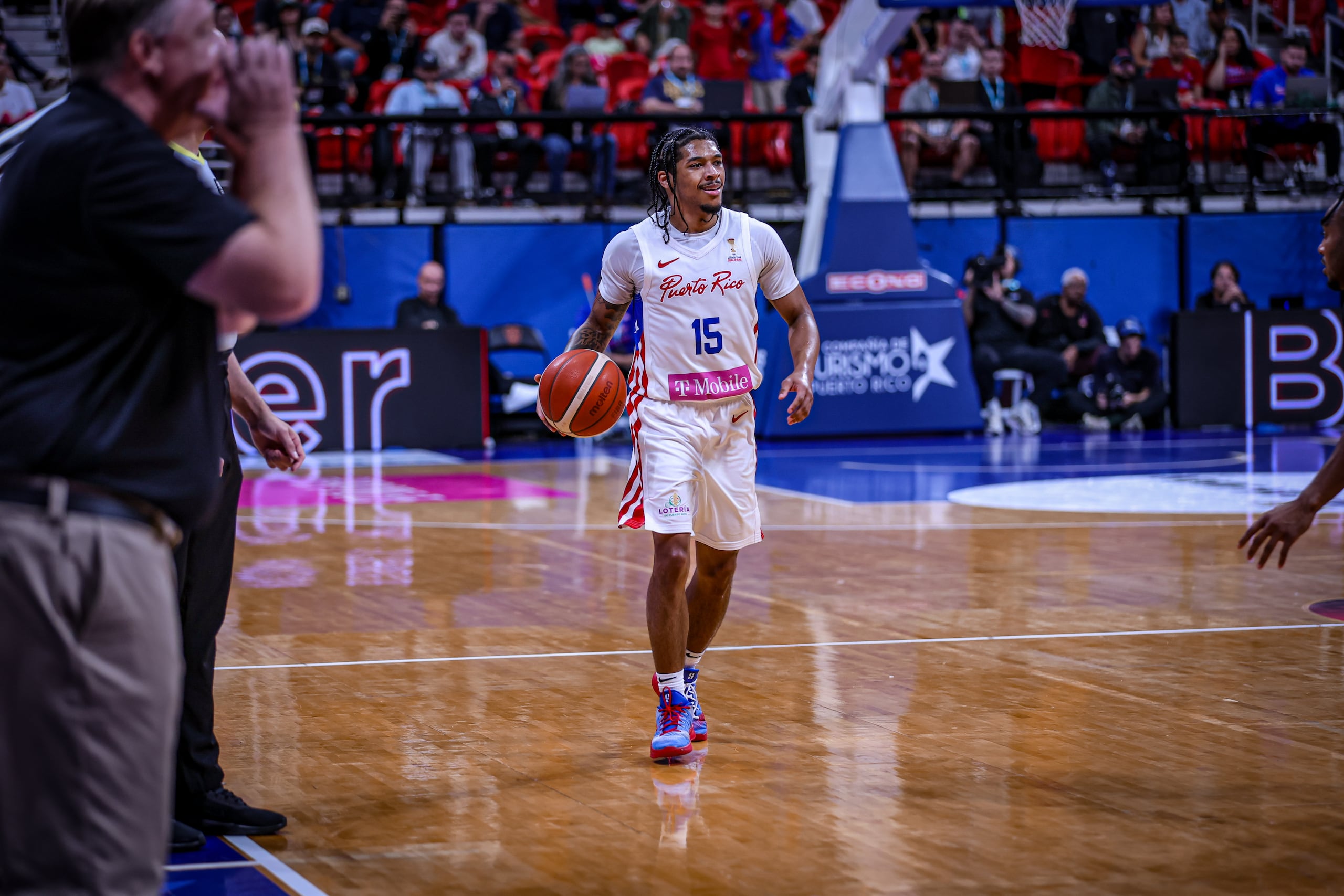 Zakai Zeigler durante su debut con la Selección Nacional en la primera ventana clasificatoria a la Copa del Mundo de la FIBA 2027.