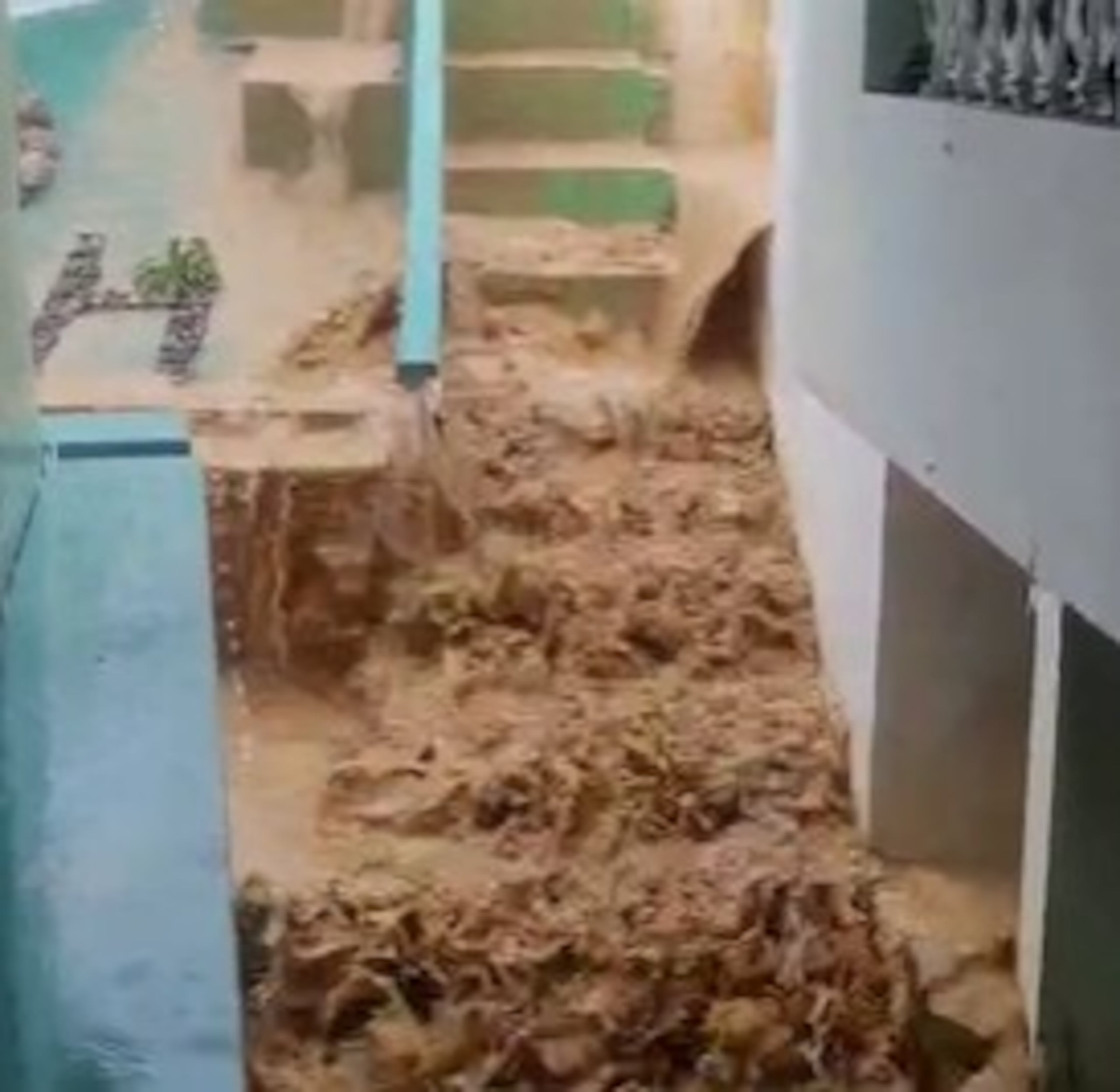 El agua se metió en las residencias a esto del mediodía de hoy.