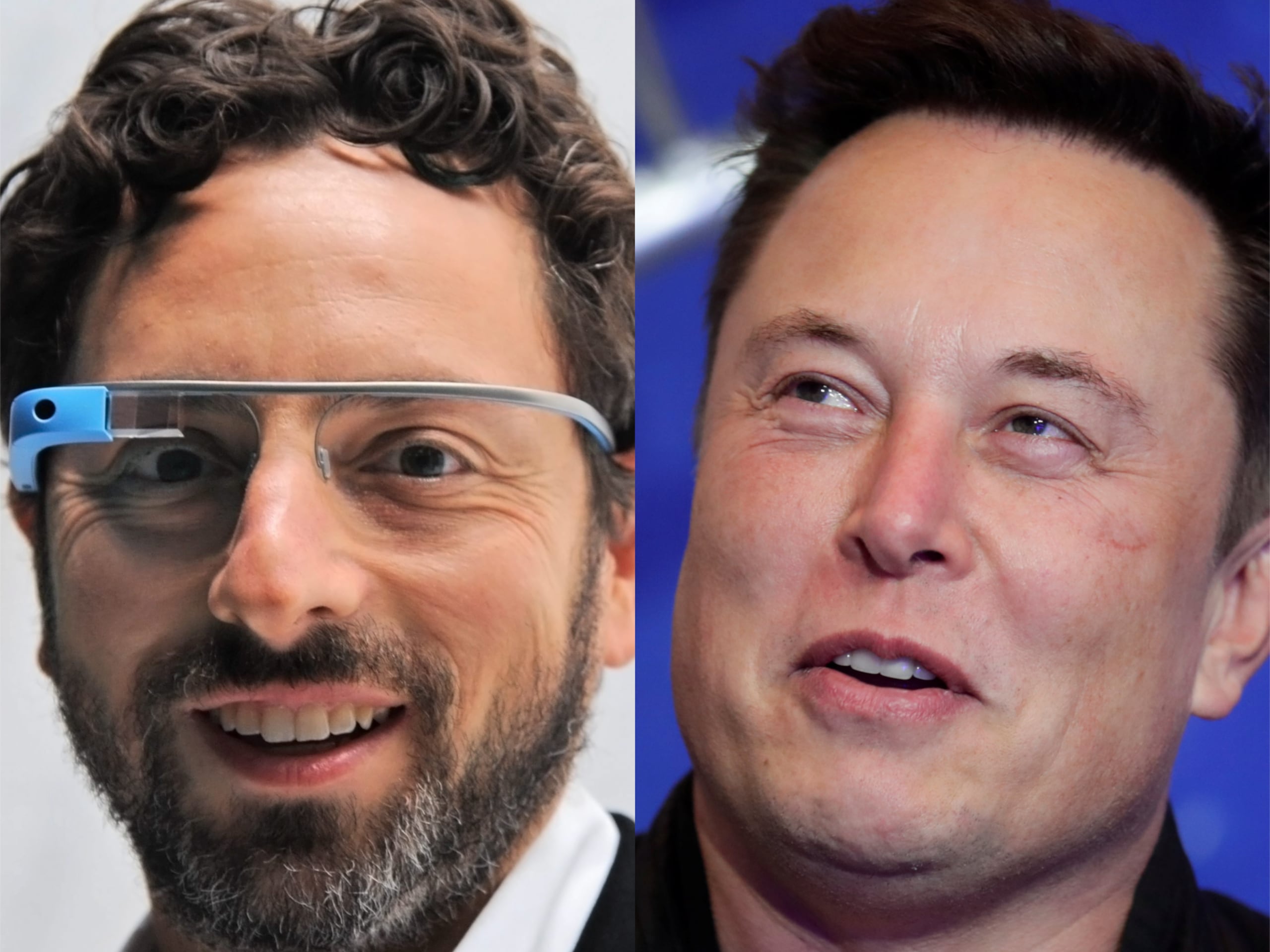 El cofundador de Google, Sergey Brin y el magnate, Elon Musk.