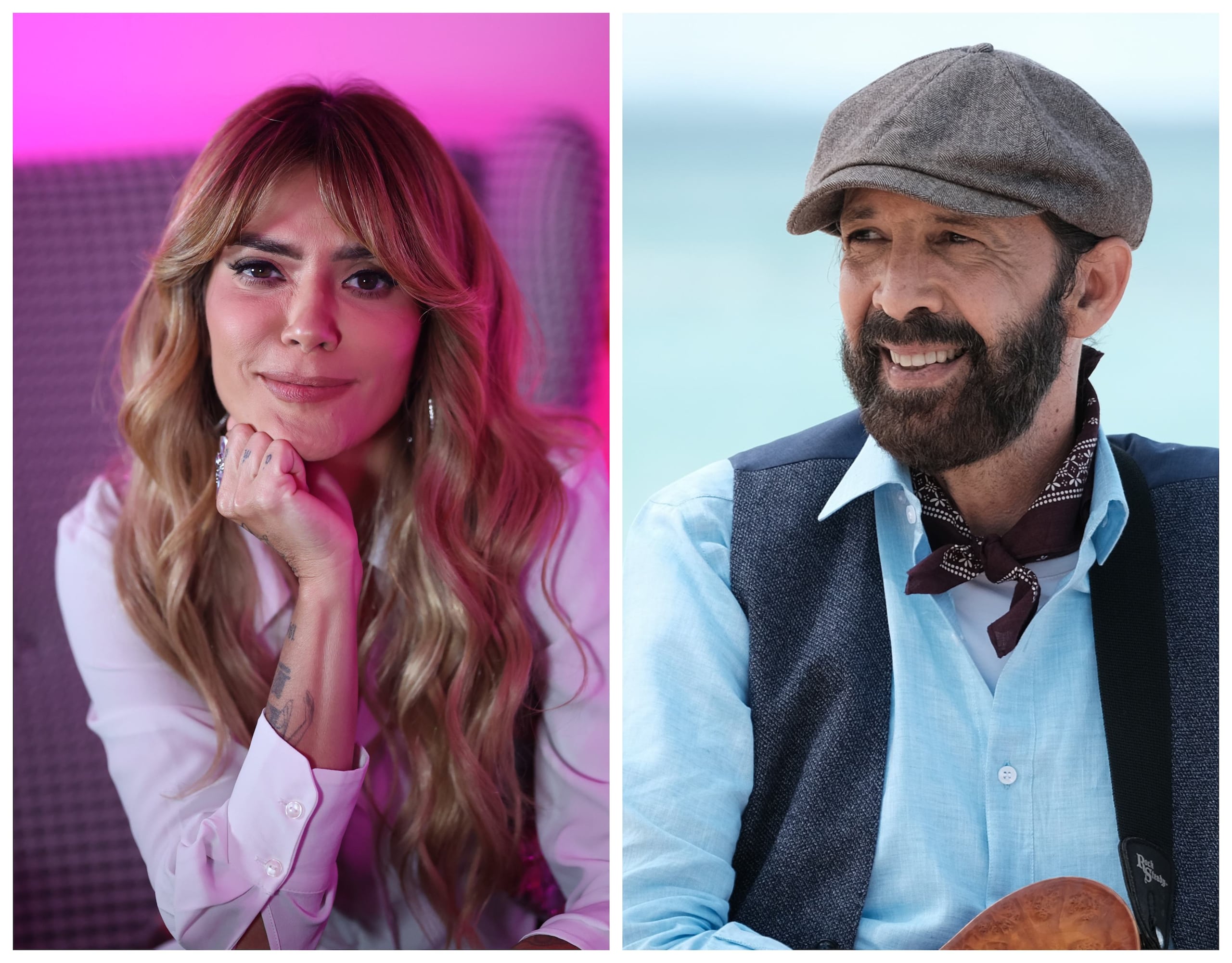 Los cantautores Kany García y Juan Luis Guerra.