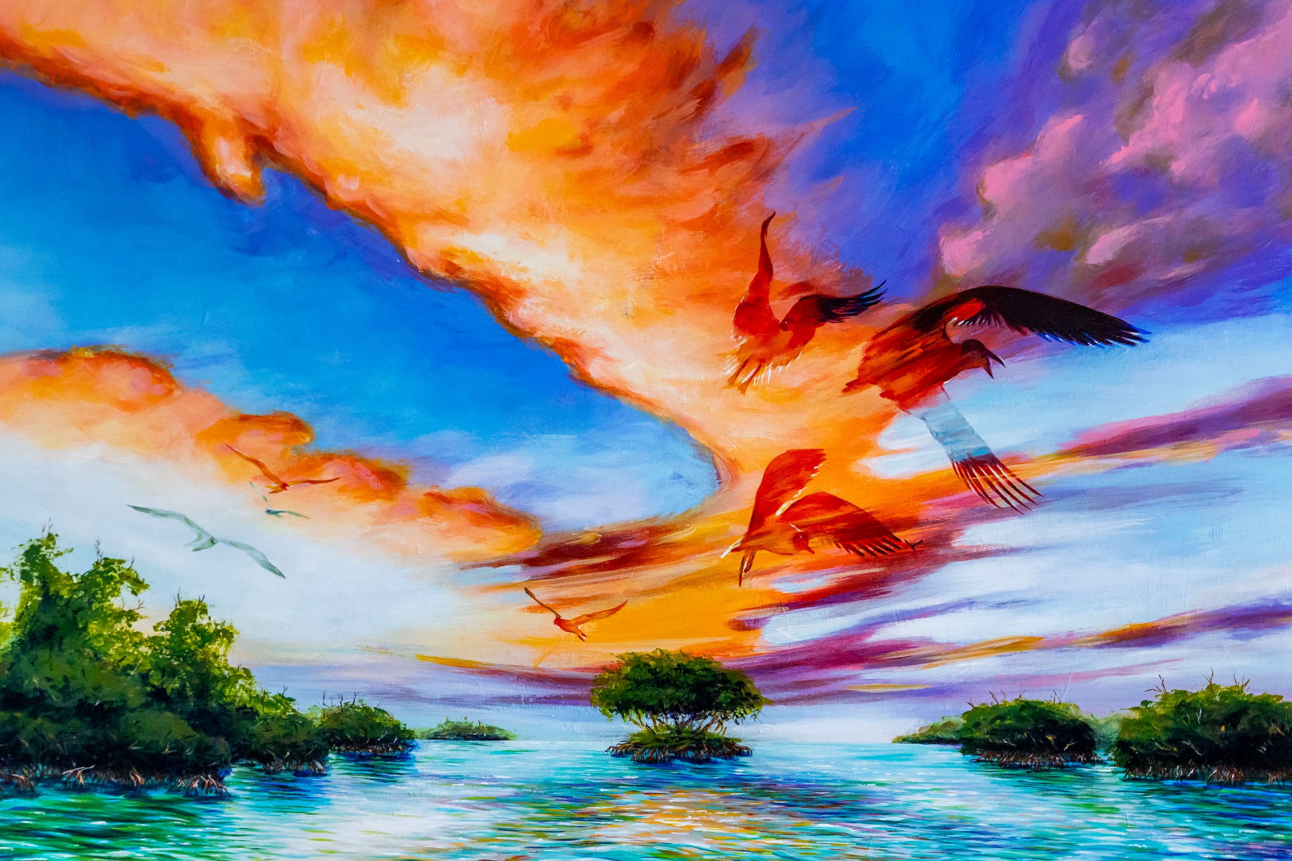 Los colores de nuestros paisajes son destacados en su obra.