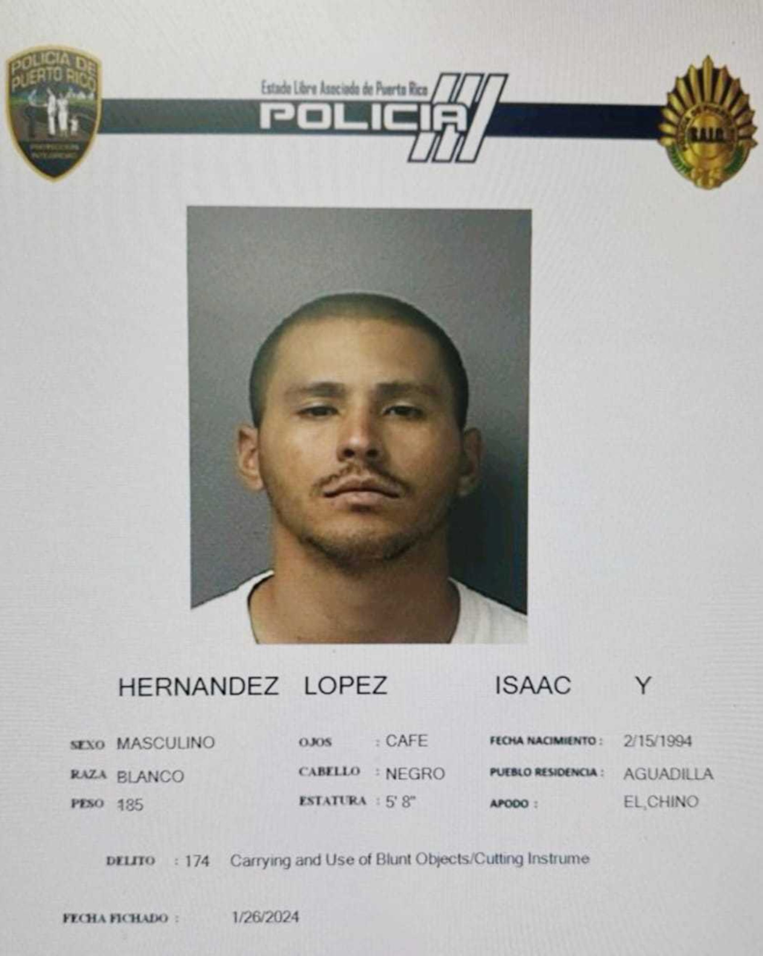 Isaac Hernández López fue ingresado a prisión al no prestar la fianza impuesta.