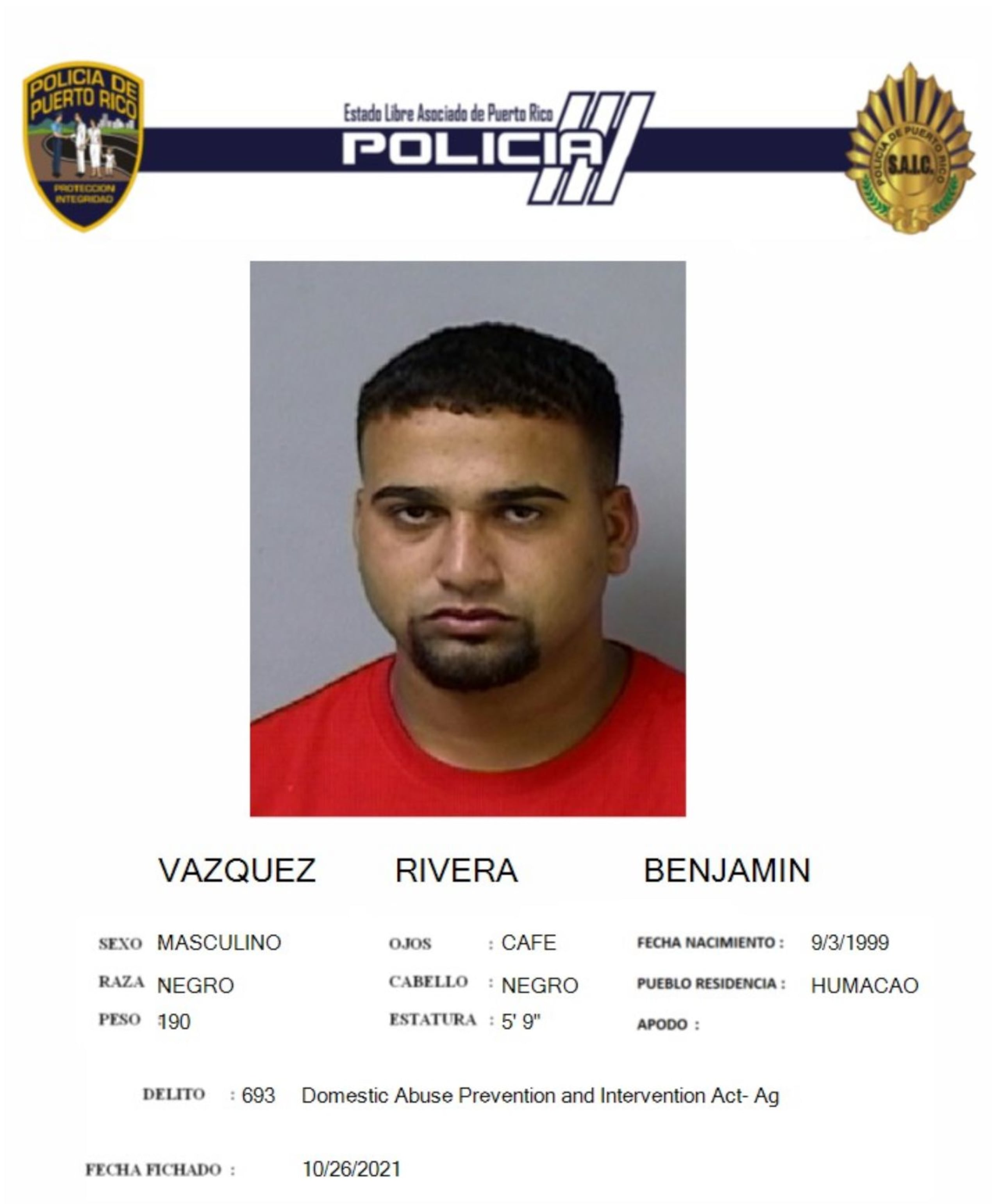 Benjamín Vázquez Rivera, de 25 años, murió a consecuencia de las heridas que recibió frente a un bar en Caguas.