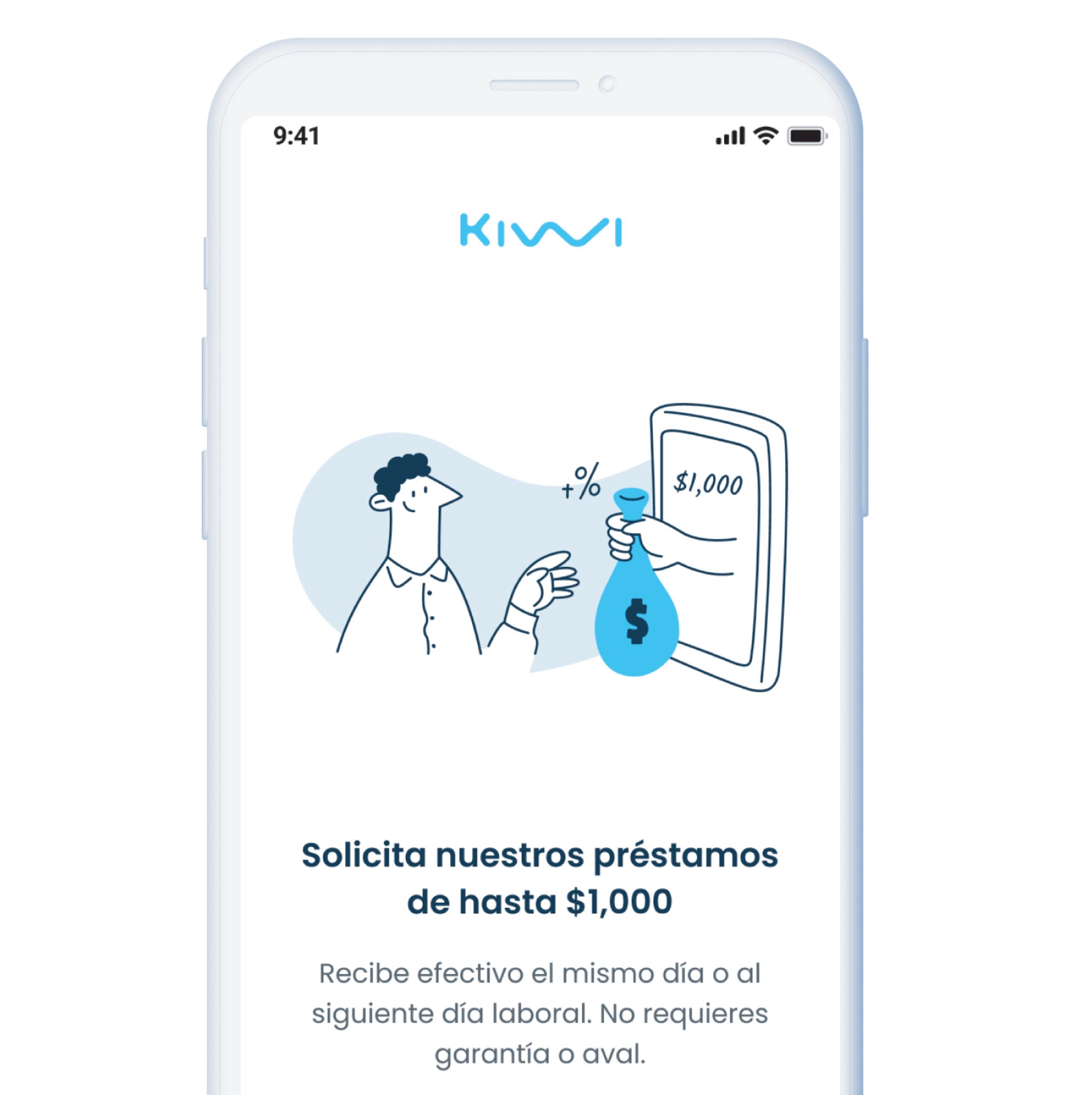 Con Kiw puedes solicitar un préstamo de hasta $1,000, que no impactará negativamente tu historial crediticio.