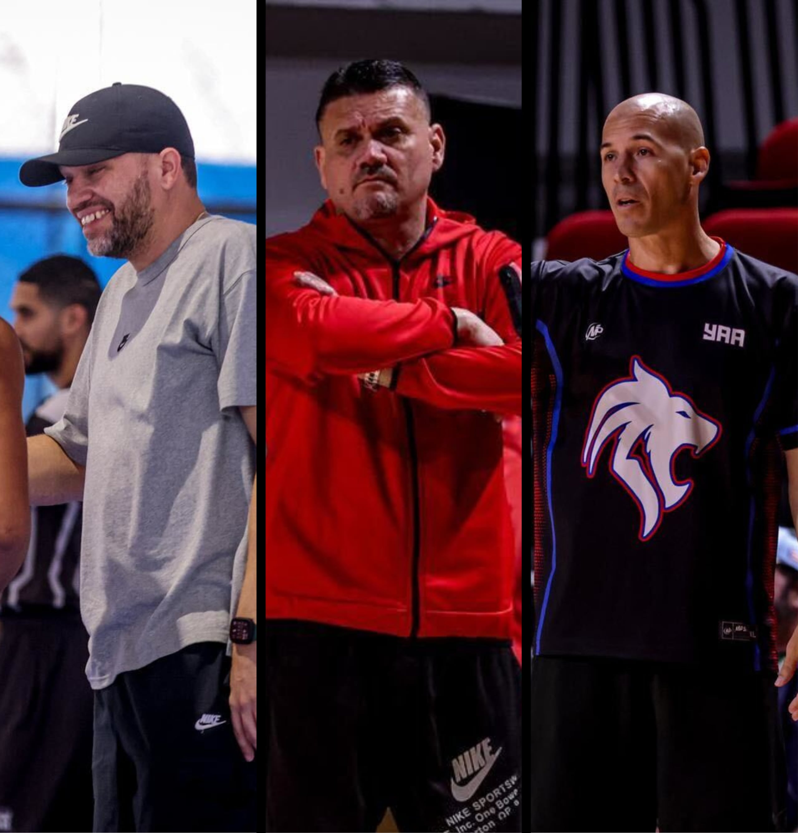 De izquierda a derecha: Iván Ríos, de los Osos de Manatí; Iván "Pipo" Vélez, de los Indios de Mayagüez; y Carlos Rivera, de los Leones de Ponce.