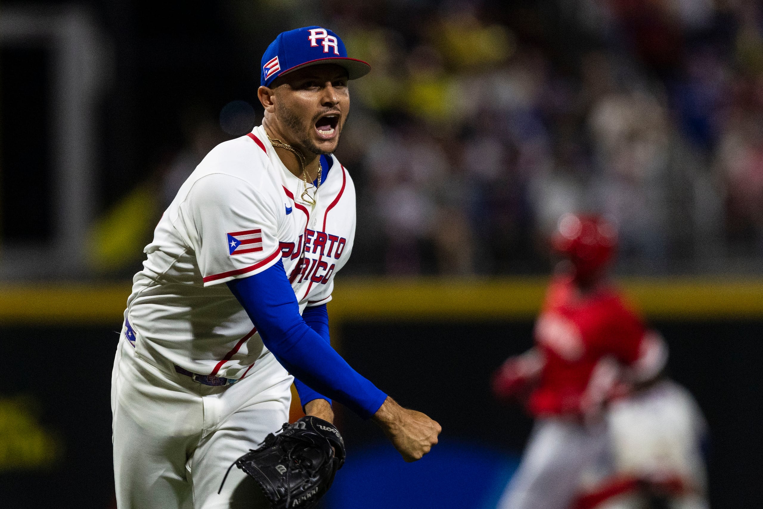 El lanzador boricua Ángel Reyes.