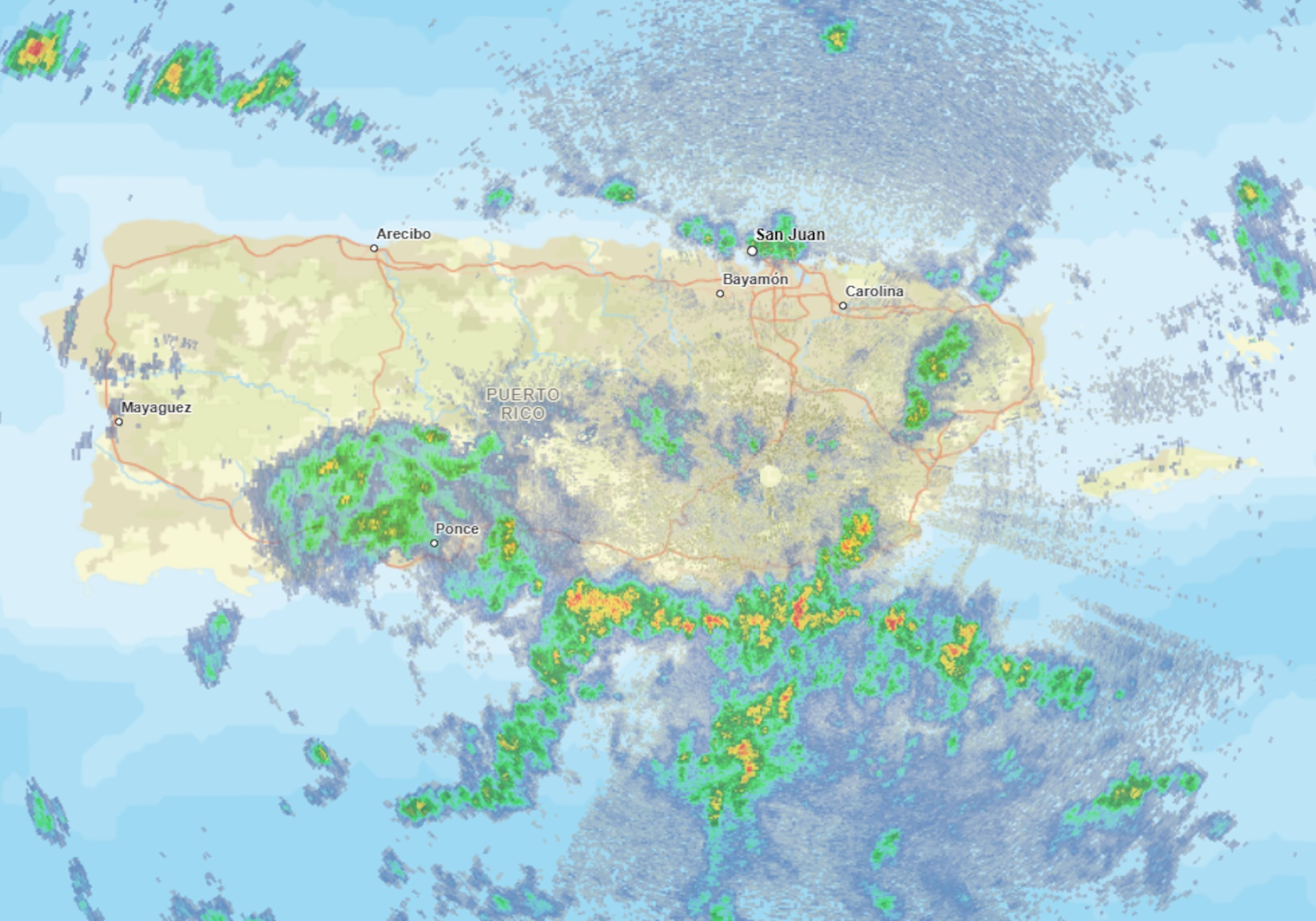 Una onda tropical continuará alejándose del área durante el día, empujada por un sistema de alta presión en el Atlántico, agregó el Servicio Nacional de Meteorología.