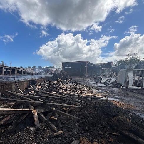 FOTOS: Fuego destruye planta de reciclaje en Dorado