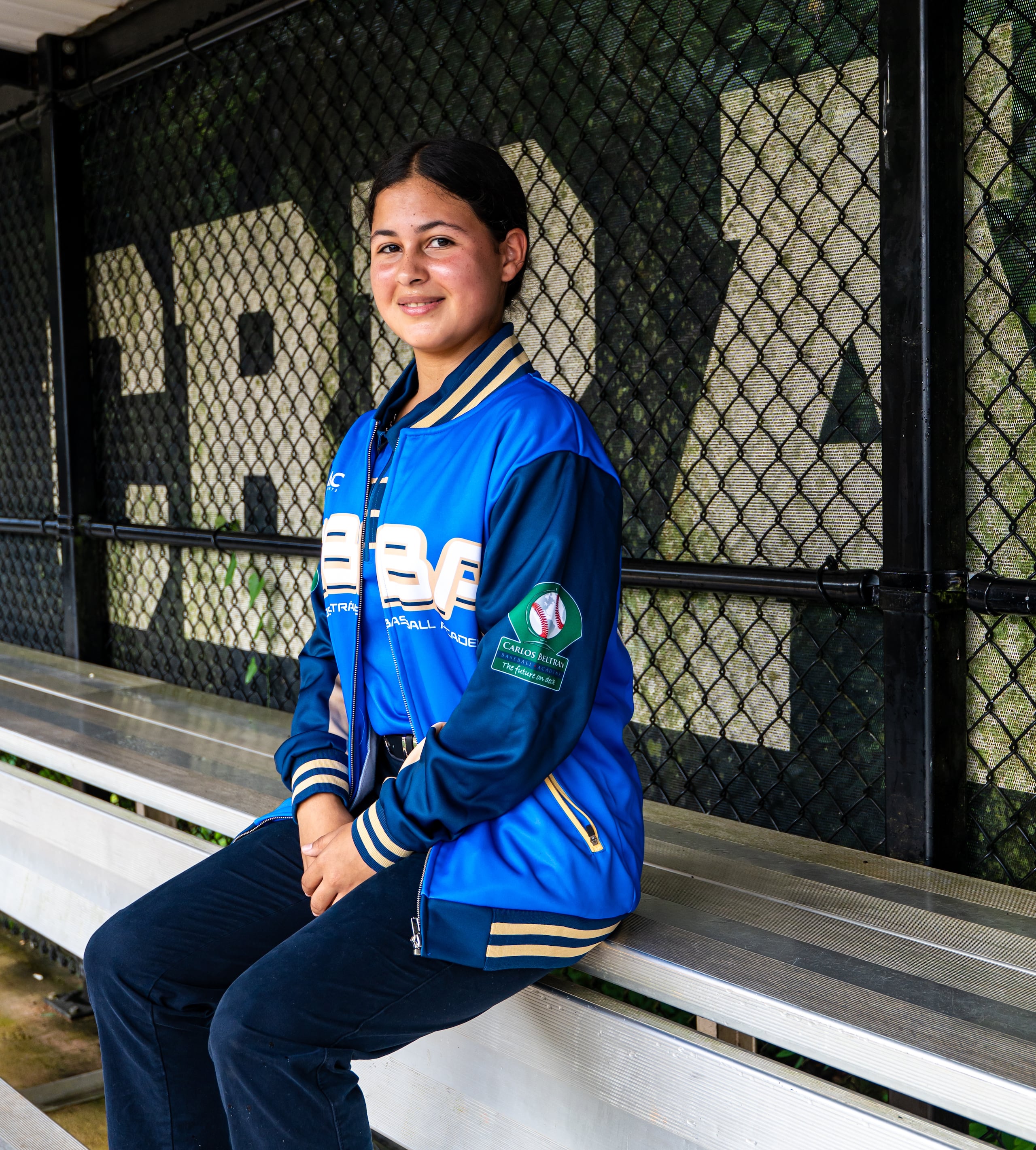 Charmariel Santiago Pabón, la primera niña en la Carlos Beltrán Baseball Academy.