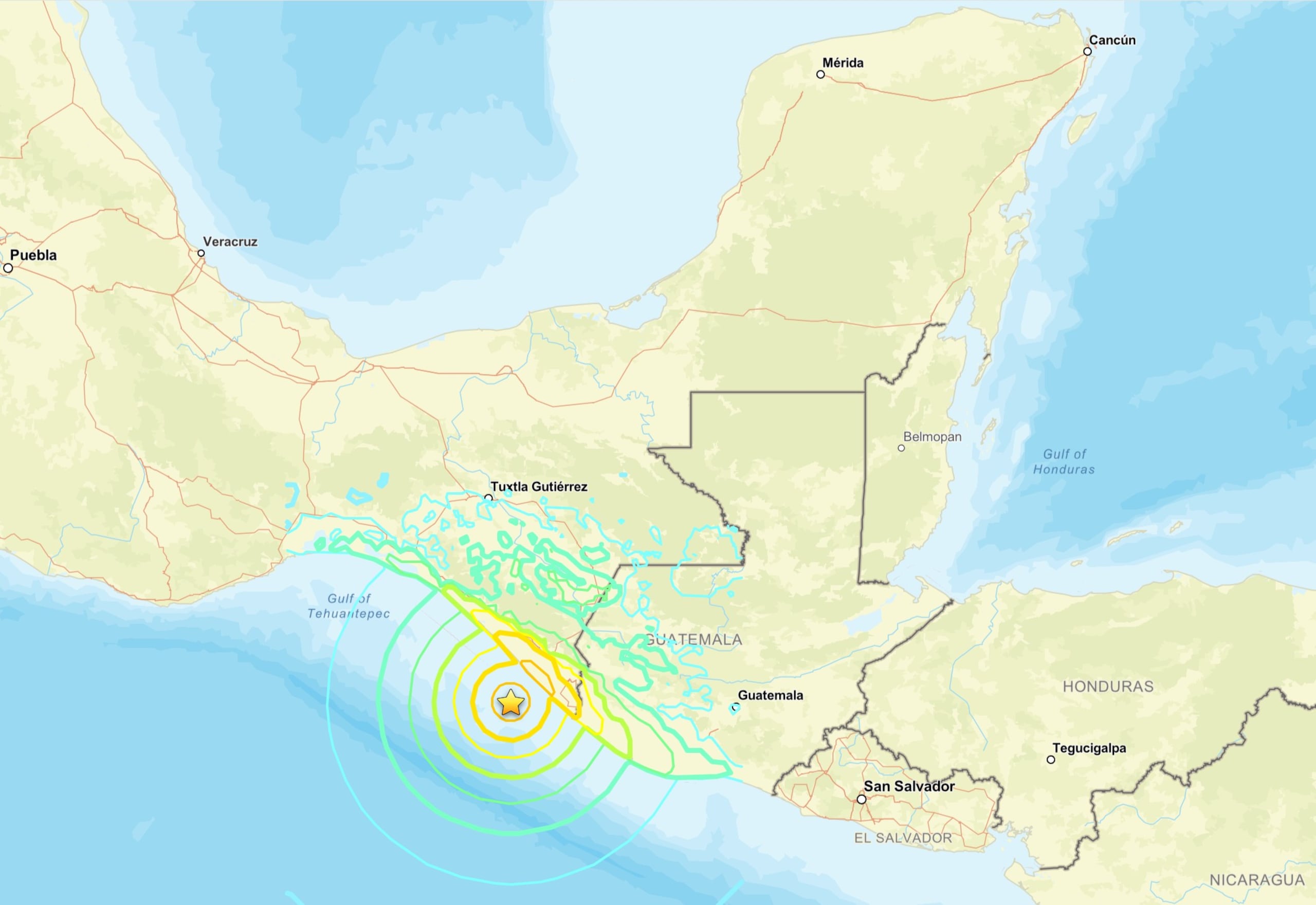 Terremoto en frontera de México y Guatemala.