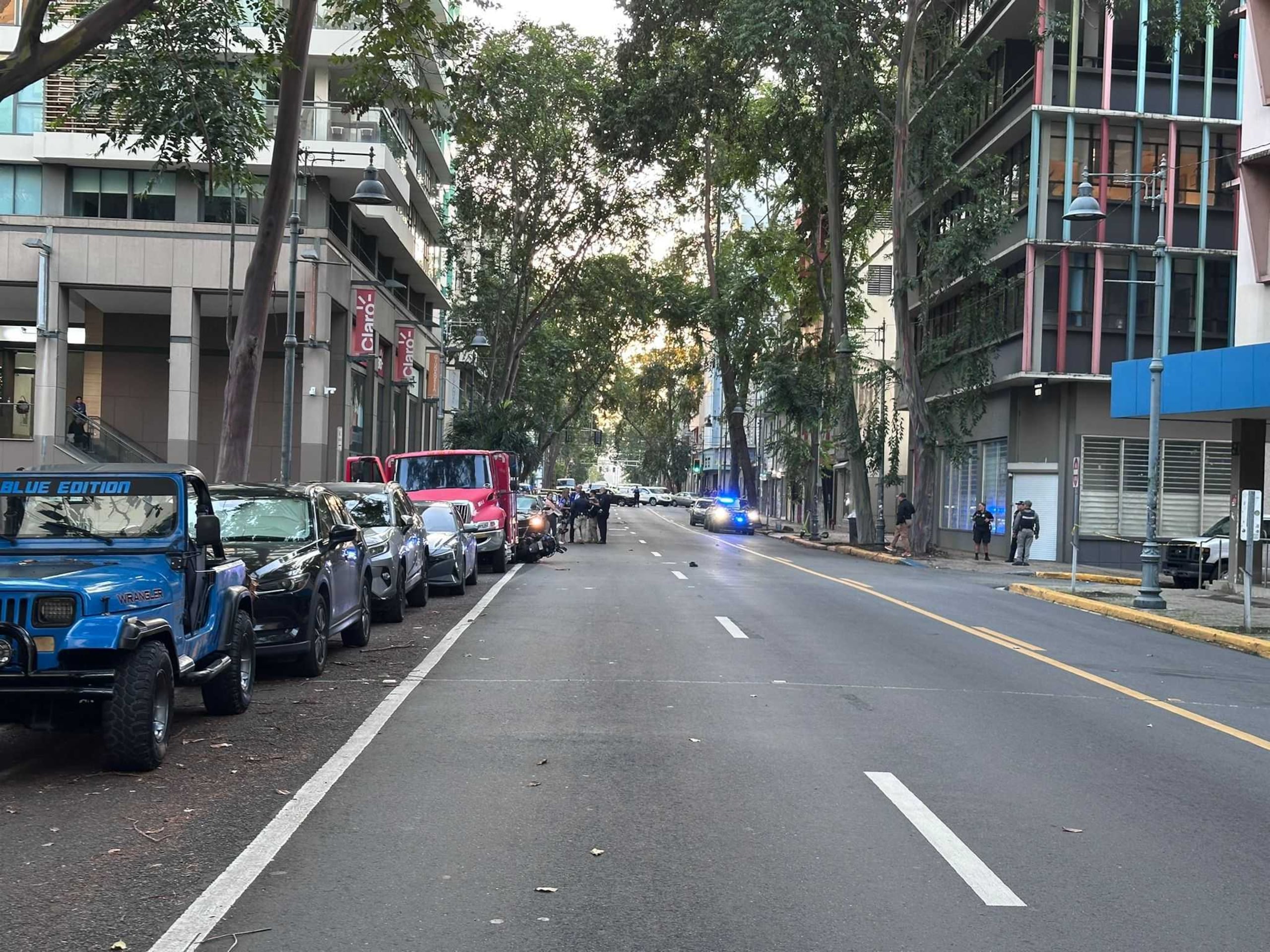 Escena del doble asesinato en Santurce esta mañana.