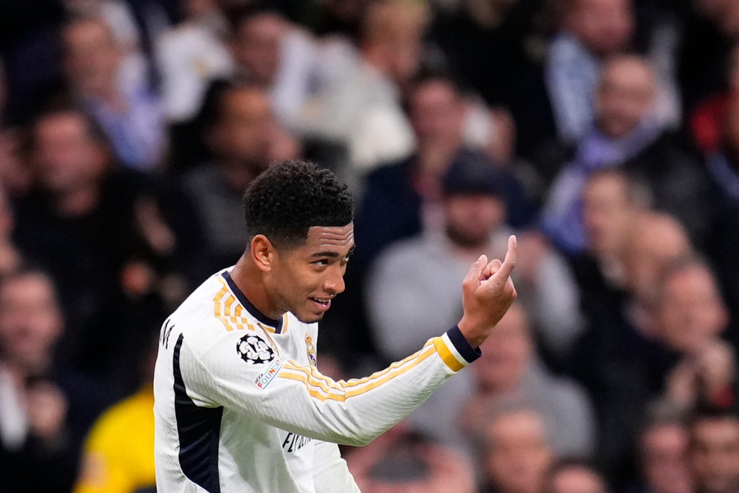 Jude Bellingham anotó el segundo gol del Real Madrid durante el partido contra Napoli en la Liga de Campeones.