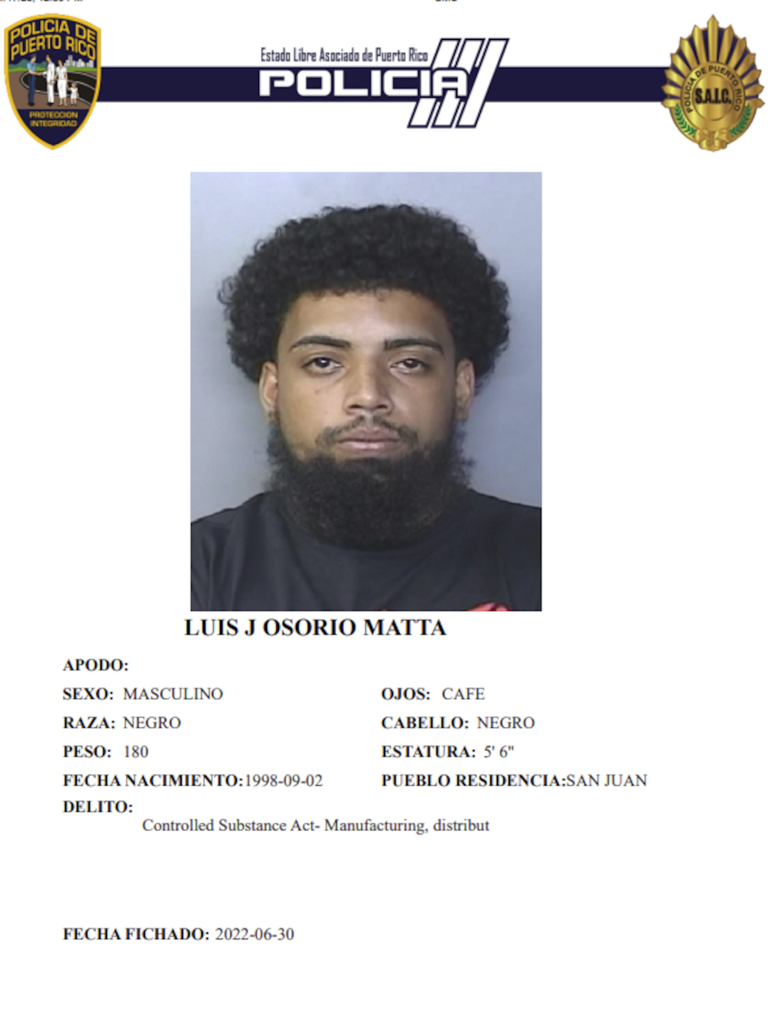 El cadáver calcinado de Luis J. Osorio Matta, fue localizado el 14 de noviembre de 2025, en Loíza.