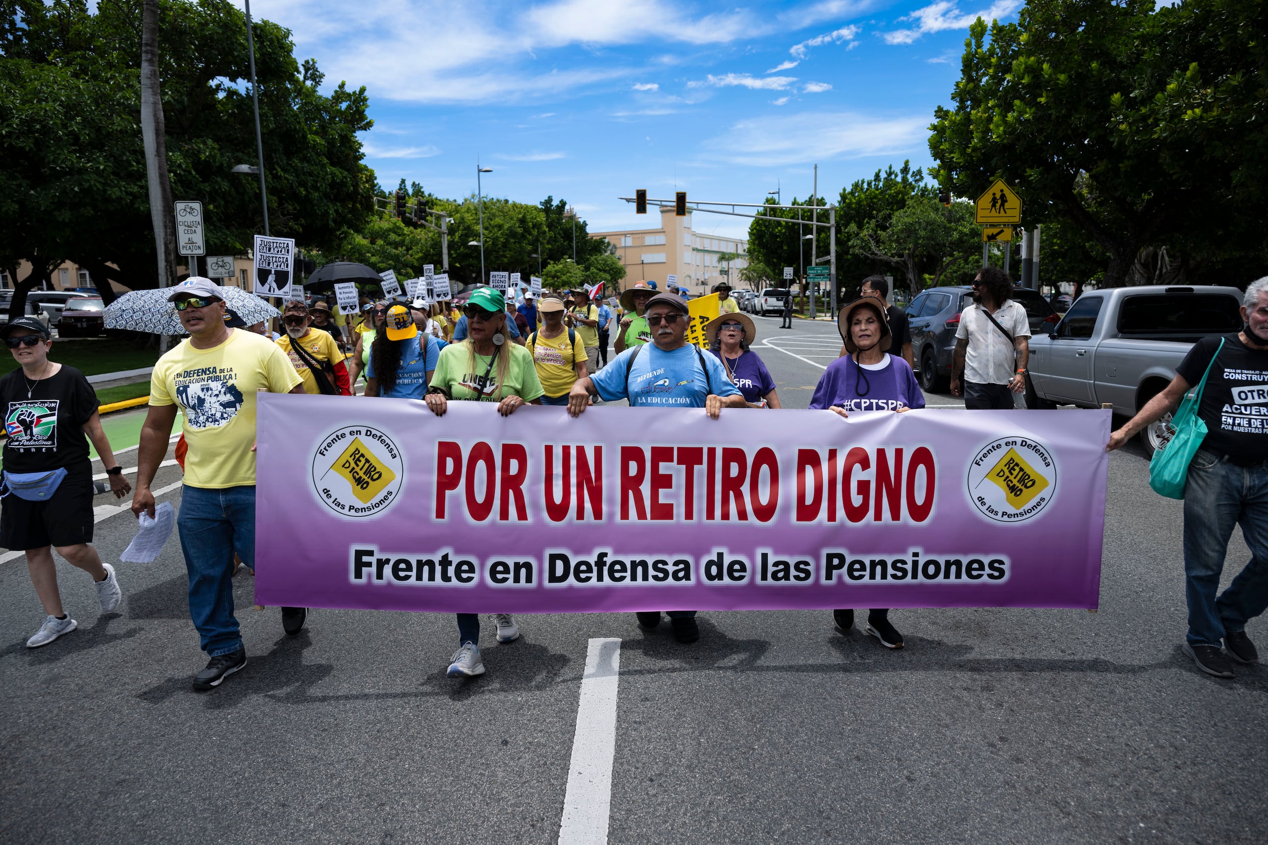 Una marcha del ‘Frente en Defensa de las Pensiones’. (Archivo / GFR Media)