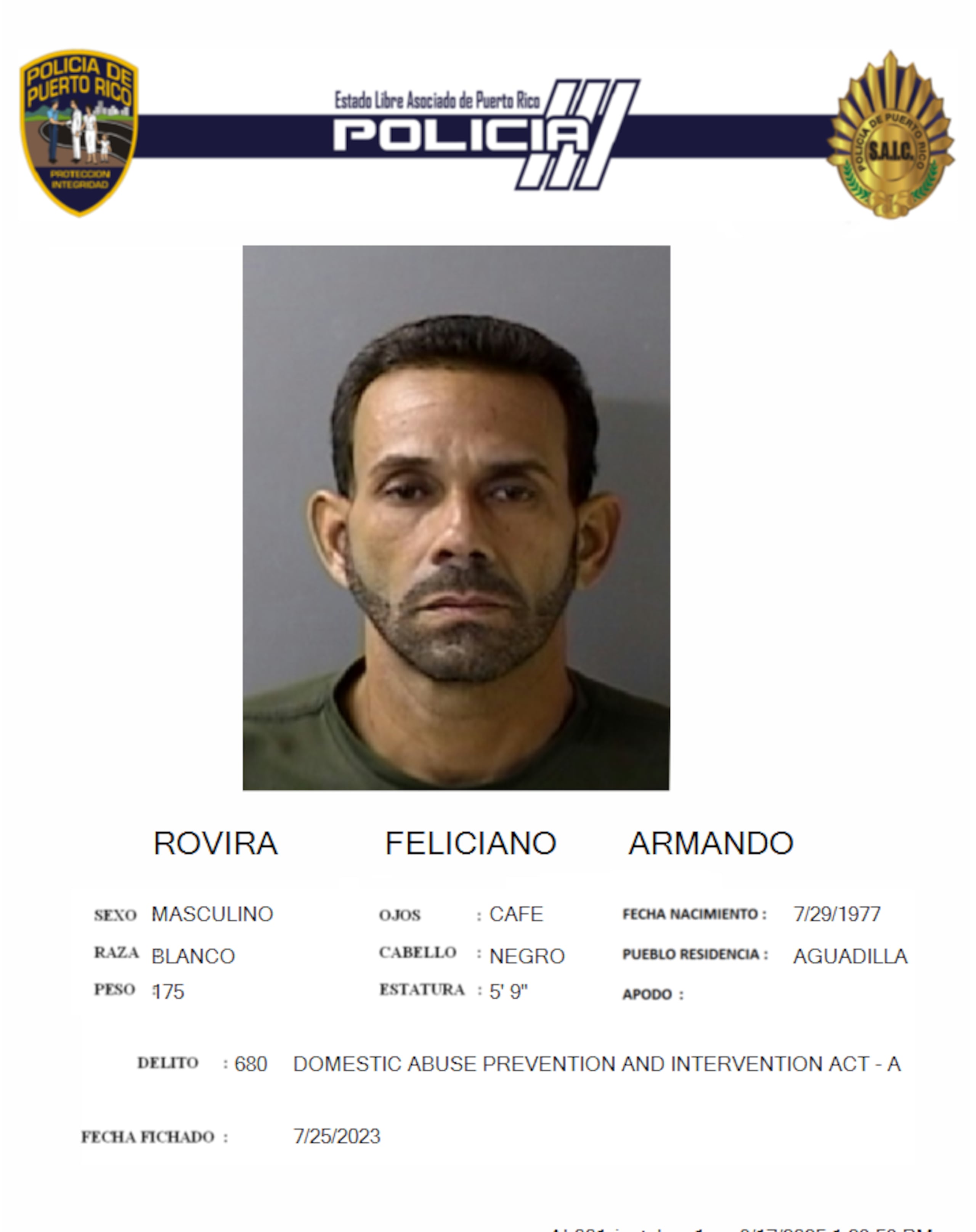 Armando Rovira Feliciano, fue asesinado en el barrio Guerrero en Aguadilla.
