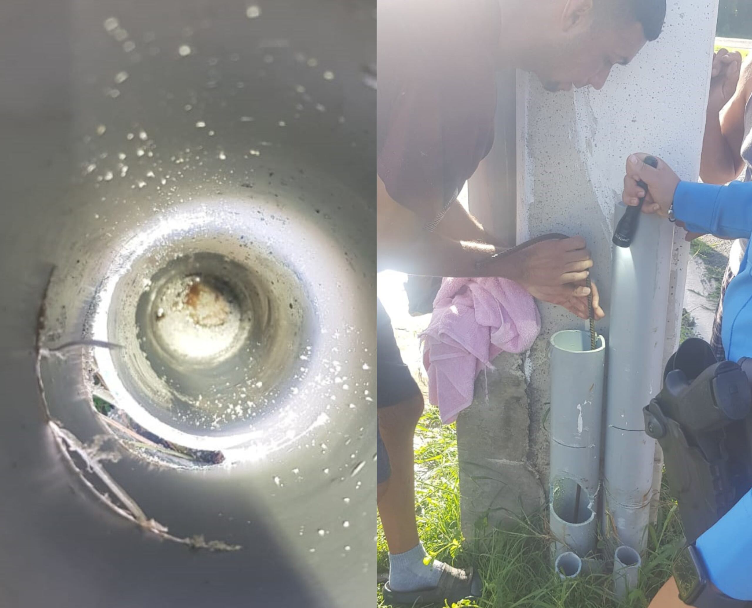 Rescate de gatito dentro de un tubo en Guayama el 23 de octubre de 2024.