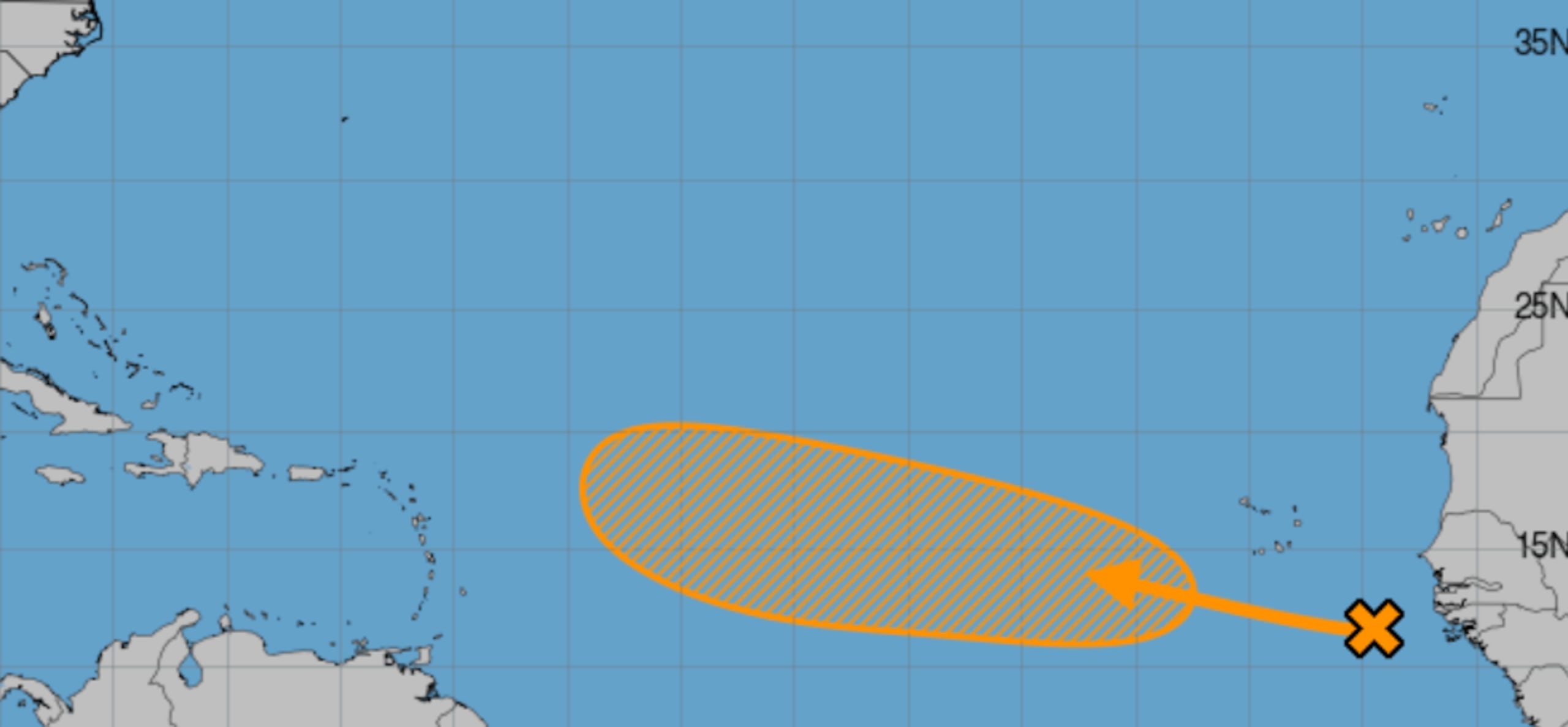 Onda tropical que vigila el Centro Nacional de Huracanes