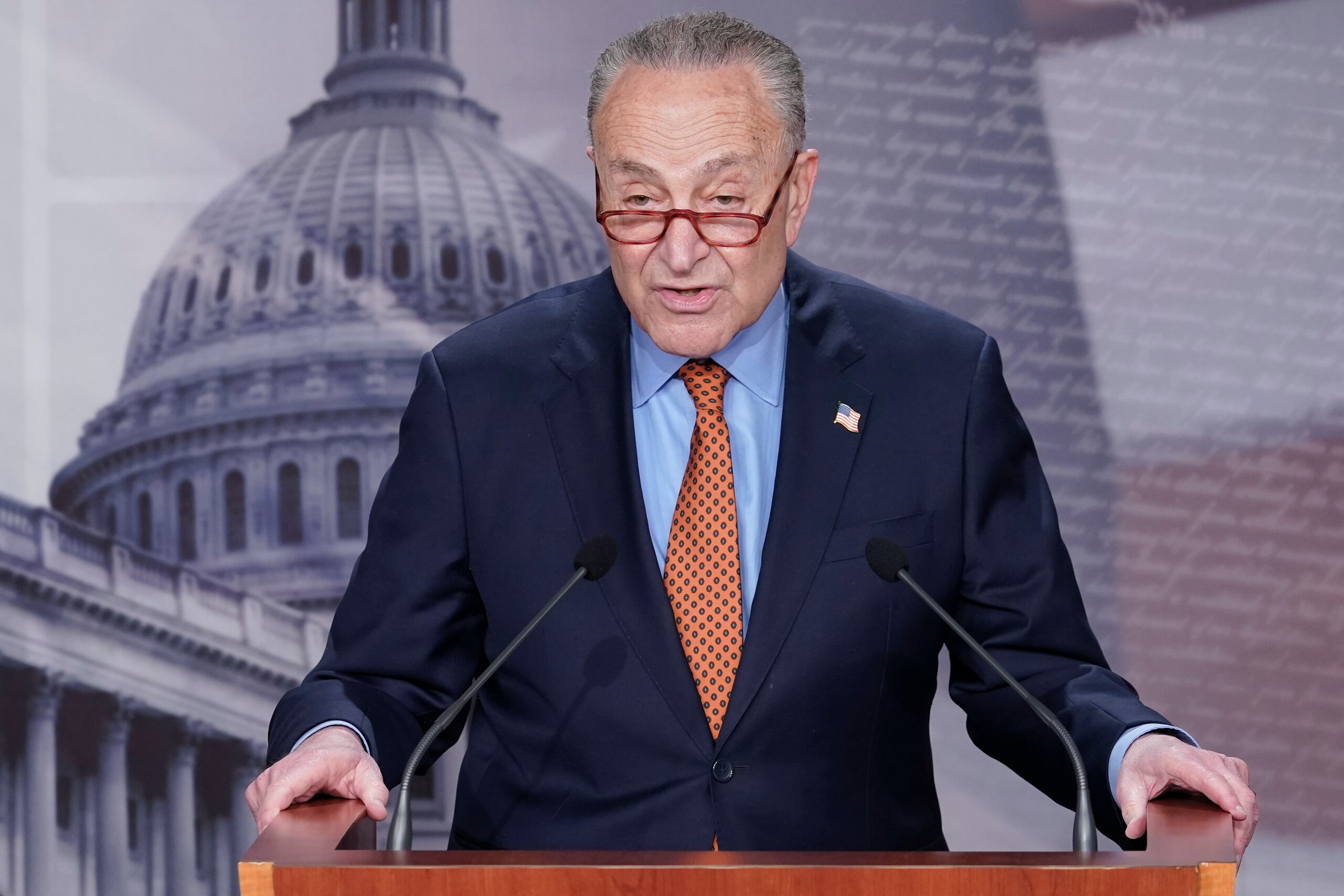 El líder de la mayoría en el Senado de Estados Unidos, Chuck Schumer.