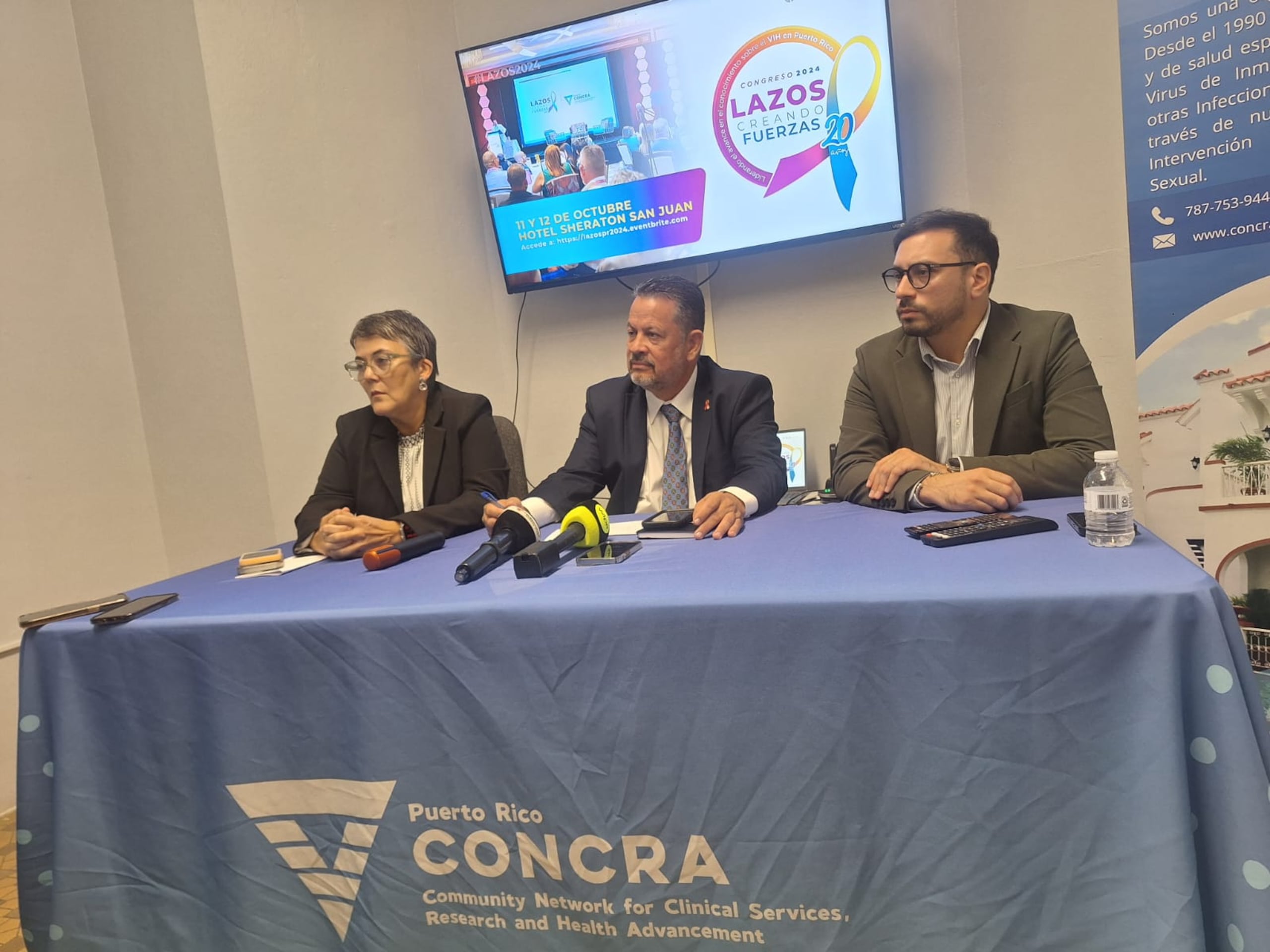 La Dra. Ruth Soto Malavé, directora médica de PRCONCRA, el licenciado Carlos Cabrera, director ejecutivo de PRCONCRA, junto al presidente de la Junta Directiva, Jorge Salcedo Gilbes.