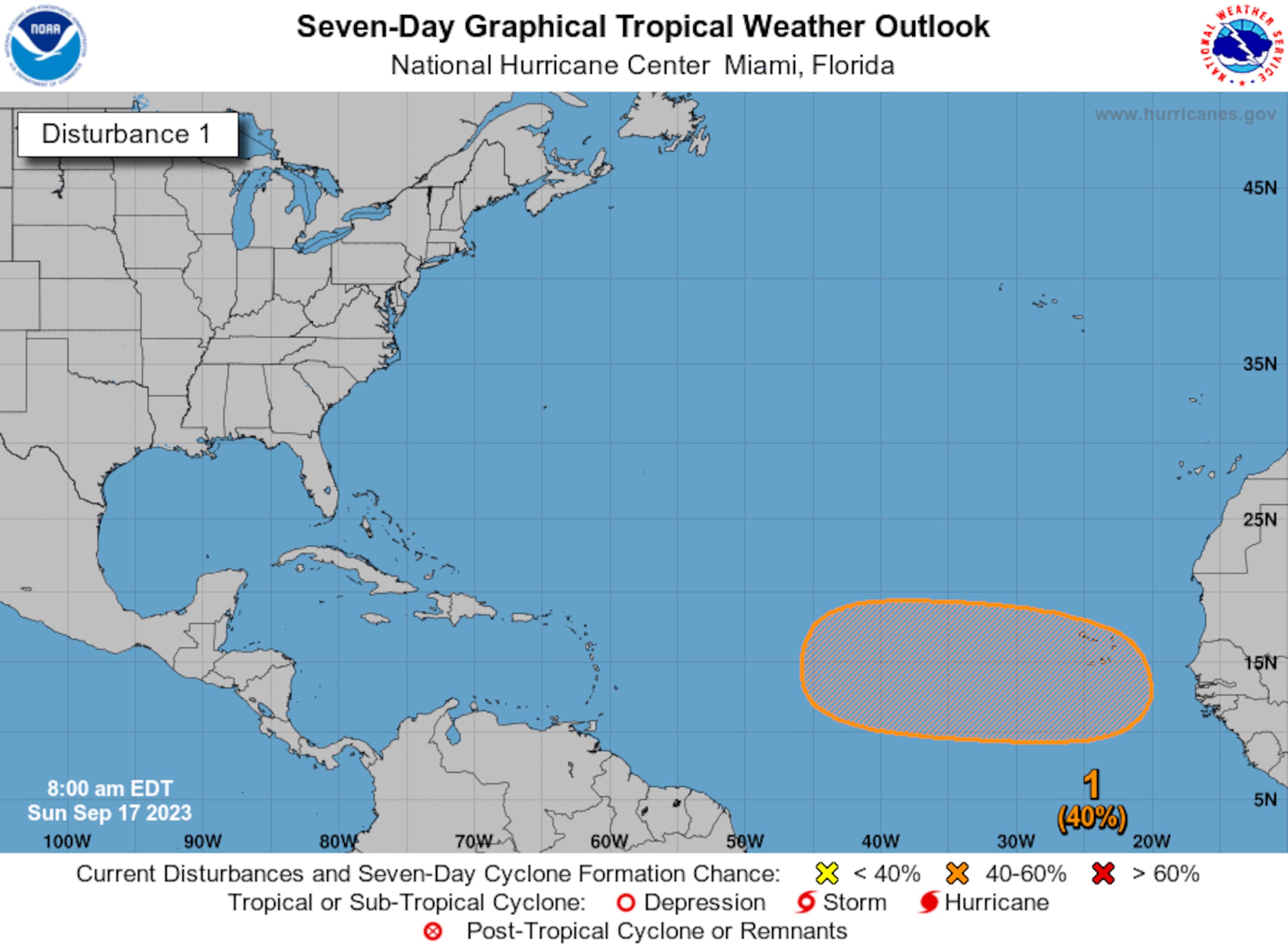 Una onda tropical pudiera desarrollarse en esta zona a finales de esta semana.