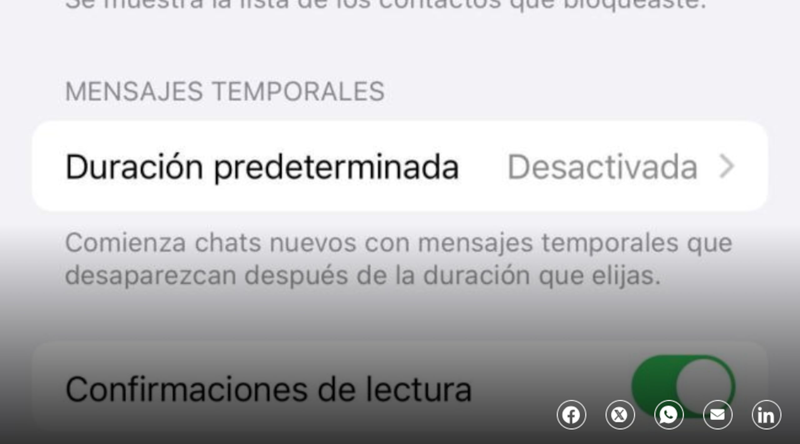 Configuración de privacidad de WhatsApp