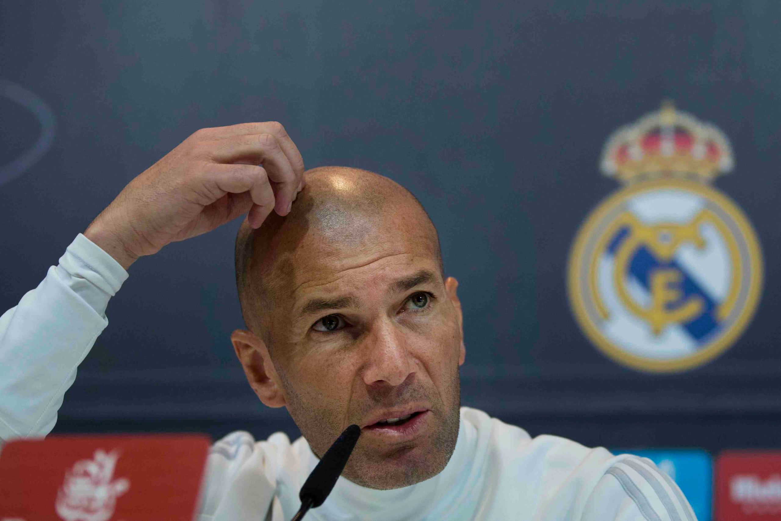 Zinedine Zidane, director técnico del Real Madrid, durante una conferencia de prensa el pasado 26 de enero. (AP)