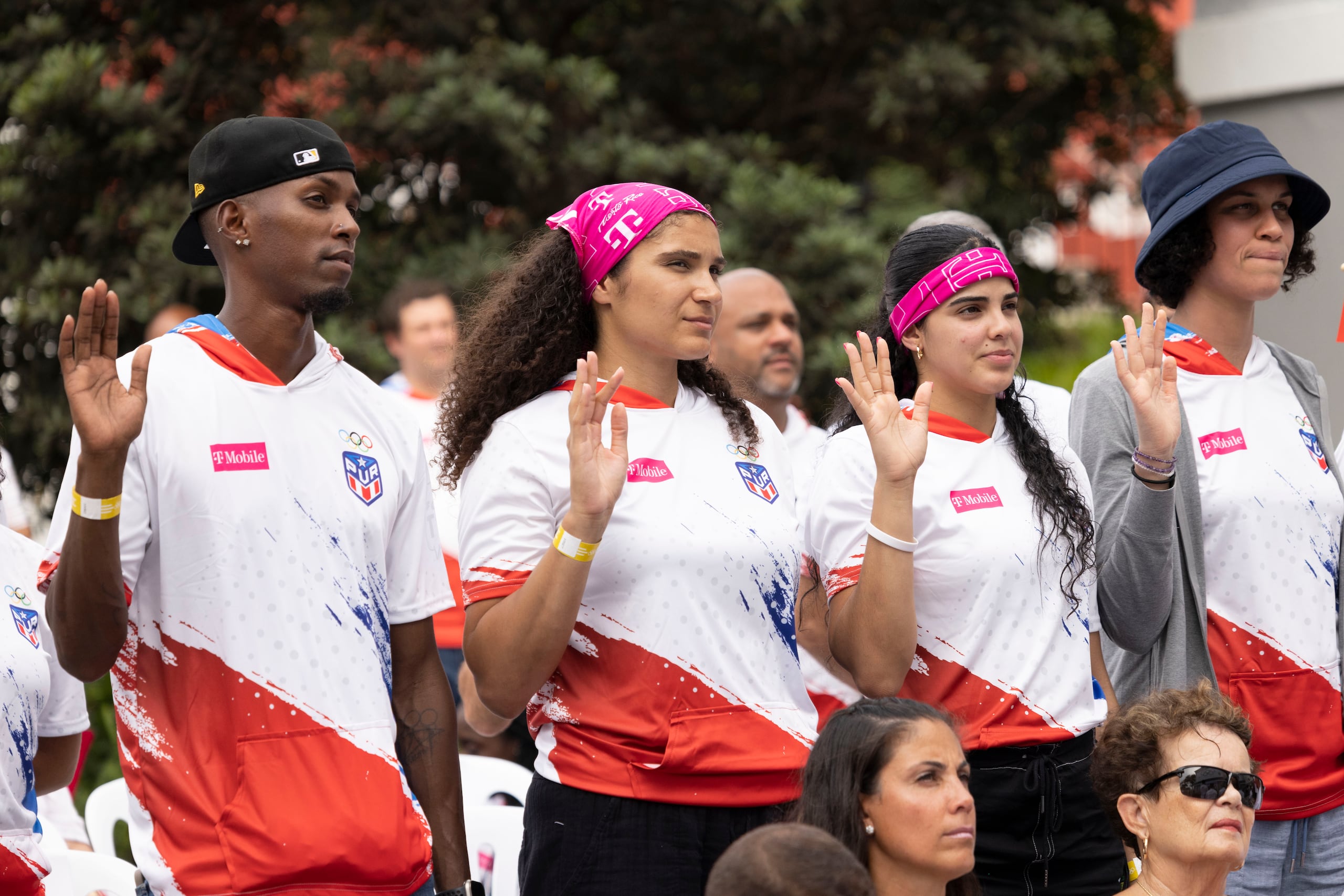 Durante la ceremonia los atletas realizaron el juramento del atleta.