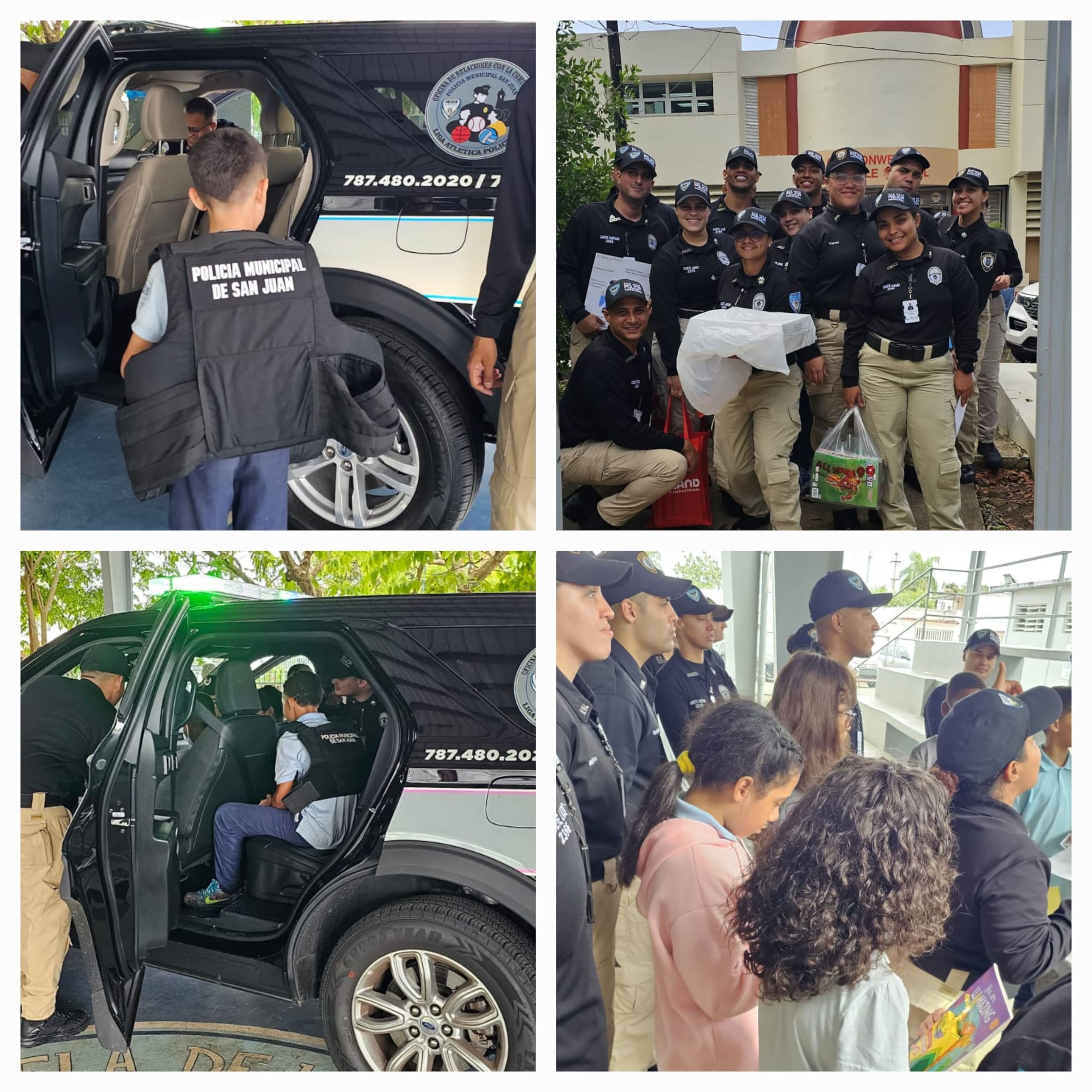 Cadetes municipales de San Juan y Caguas de la clase de Relaciones Comunitarias visitaron la escuela elemental Eleonor Roosevelt, en Hato Rey, donde hablaron sobre la importancia de su profesión.