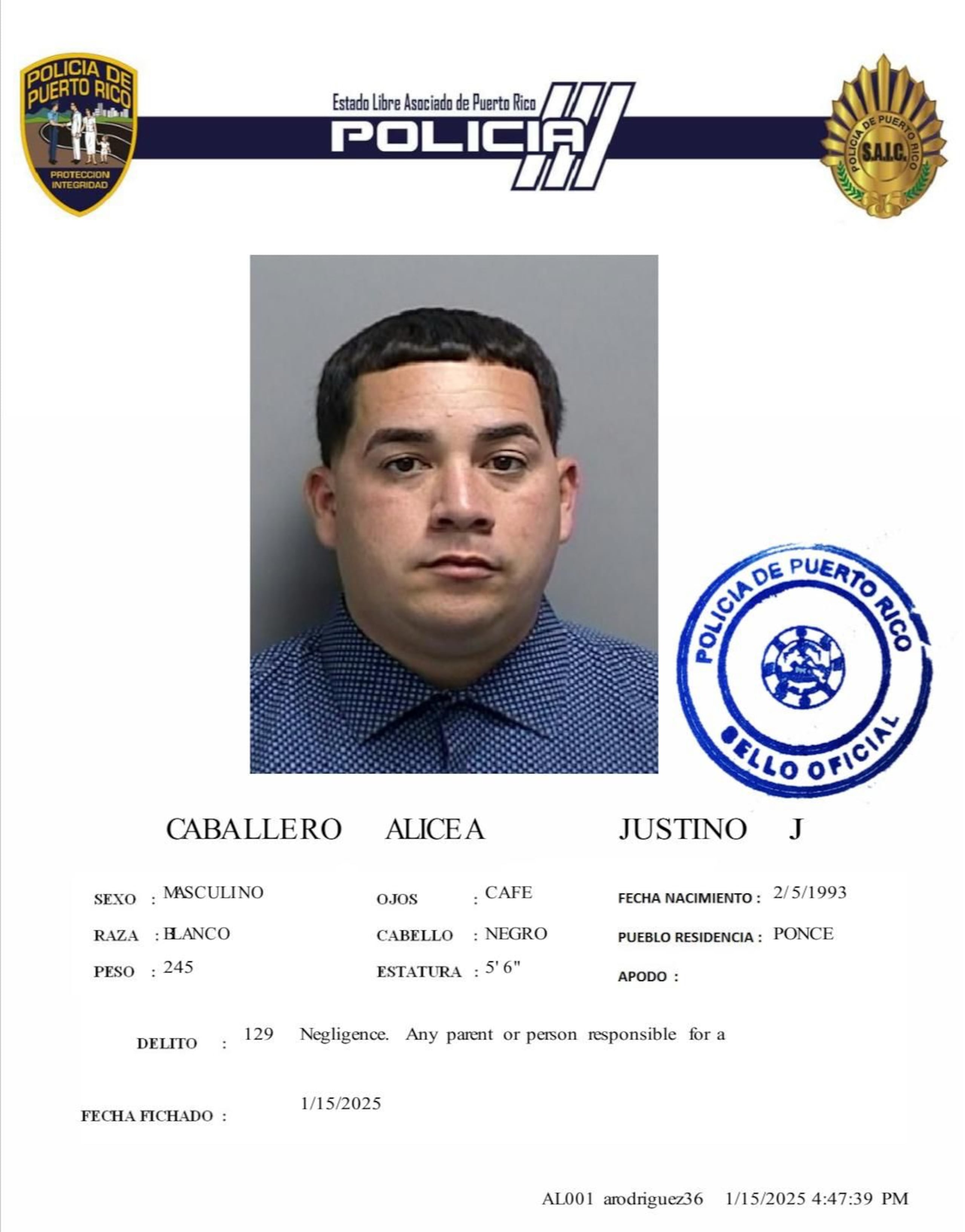 Justino J. Caballero Alicea.