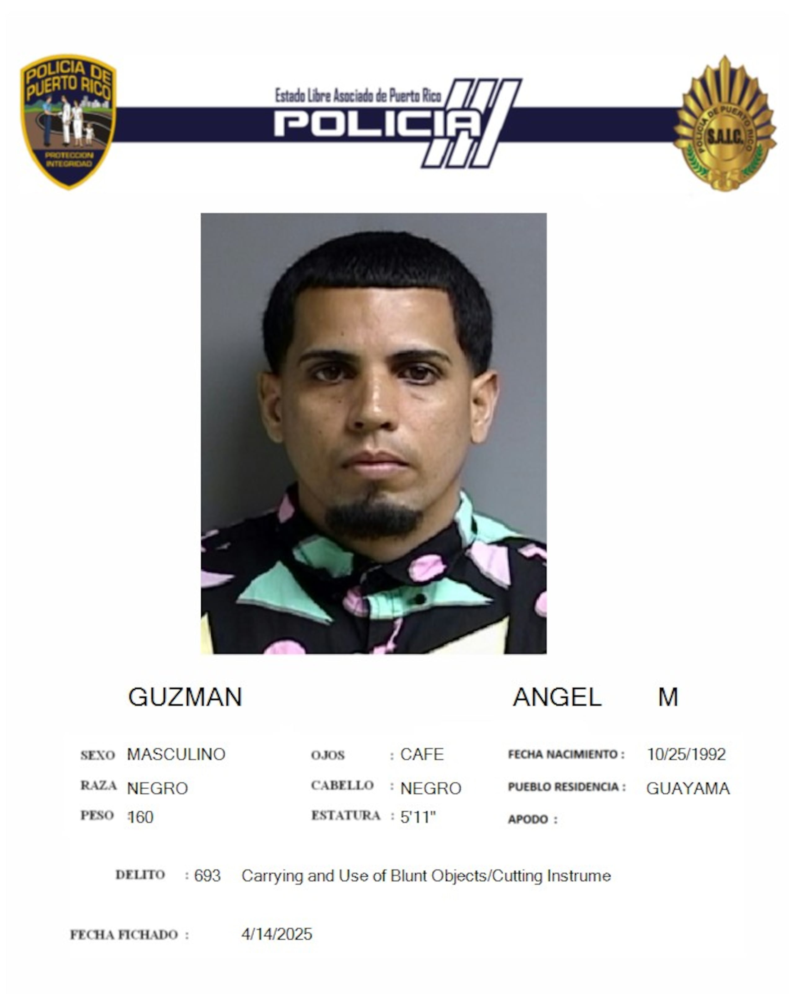 Ángel M. Guzmán, enfrenta cargos por tentativa de asesinato contra su primo, en Caguas.