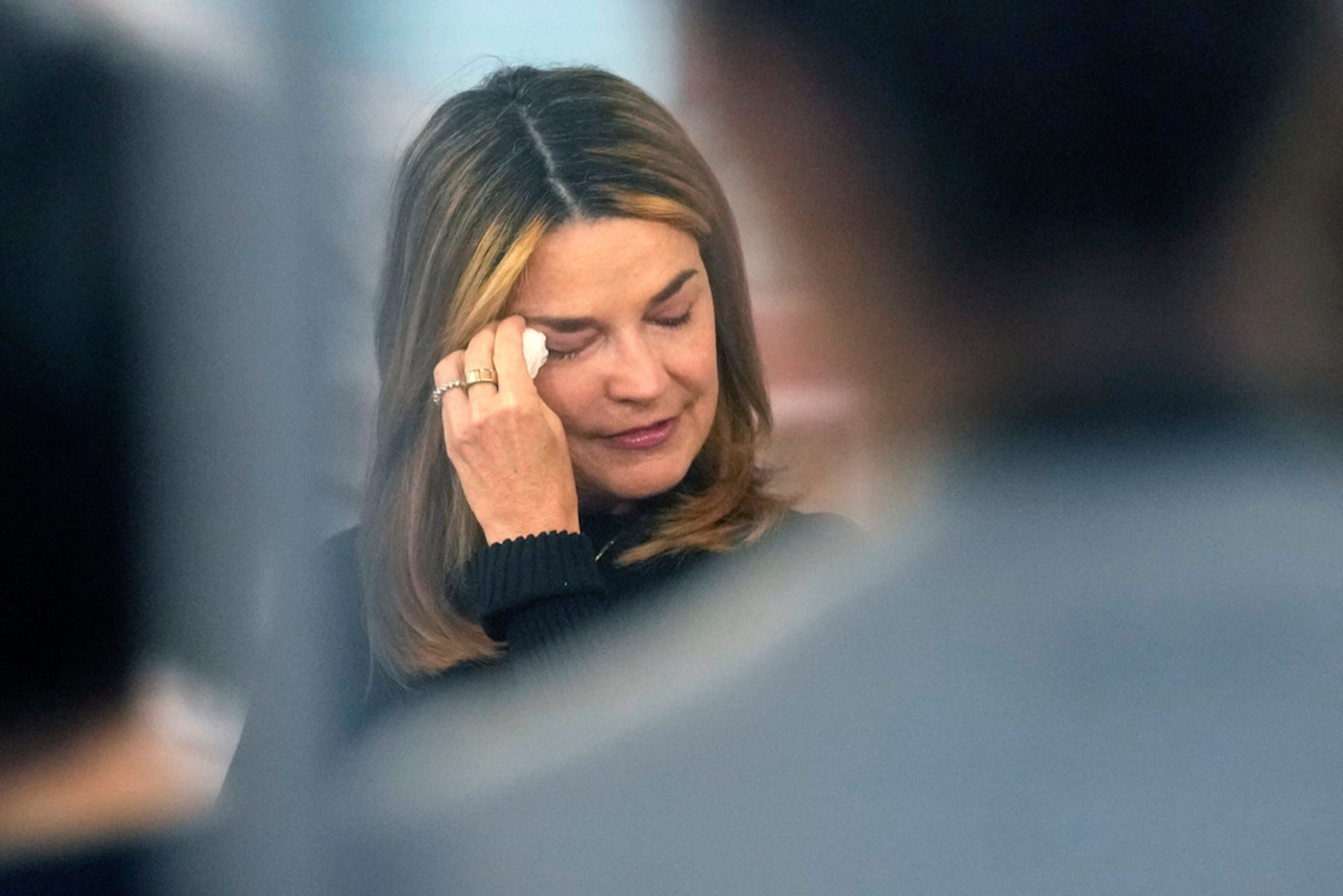 Savannah Guthrie visits the Today show at Rockefeller Plaza in New York on Thursday, March 5, 2026. (Photo by Charles Sykes/Invision/AP)