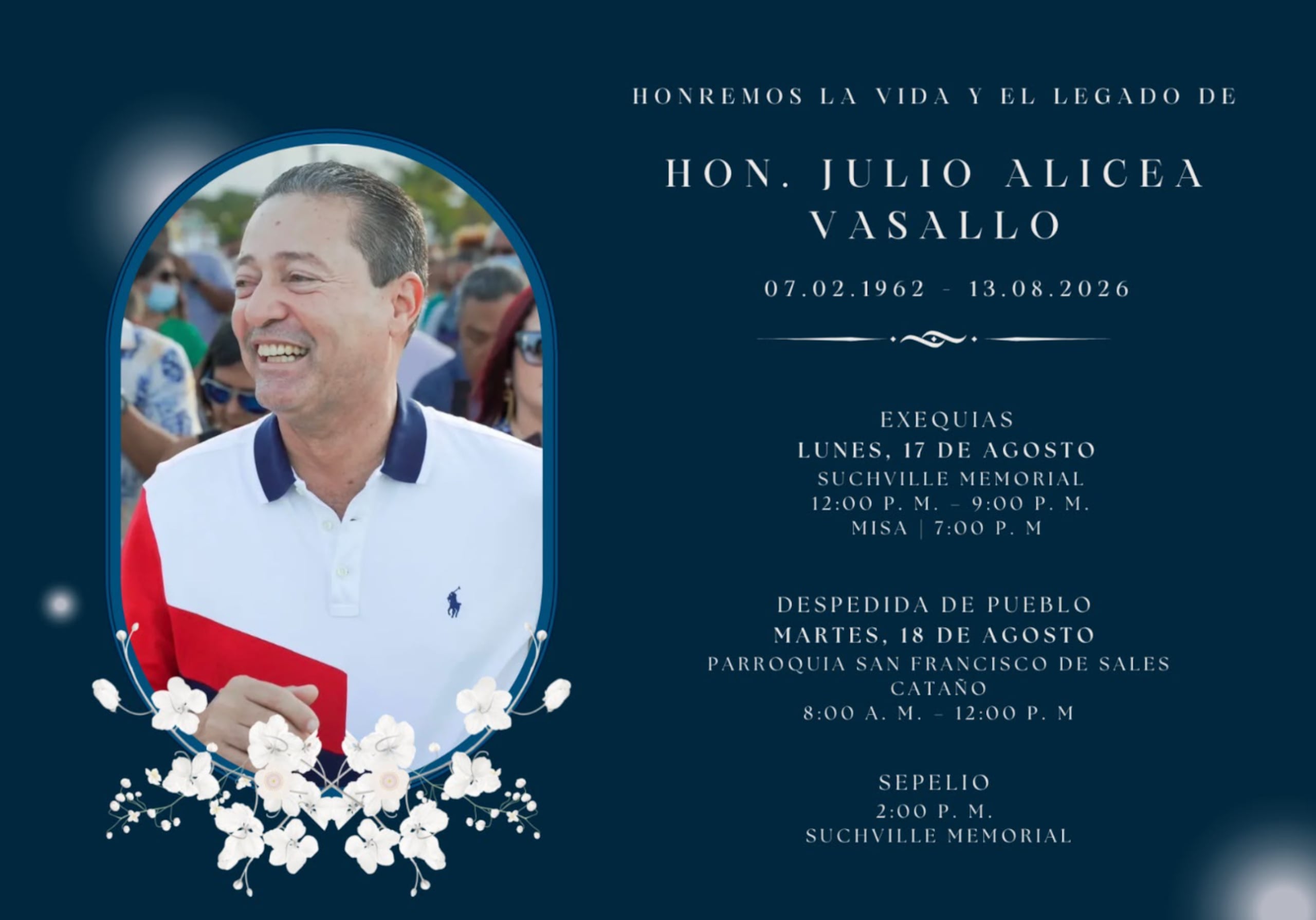 Exequias del alcalde de Cataño, Julio Alicea Vasallo