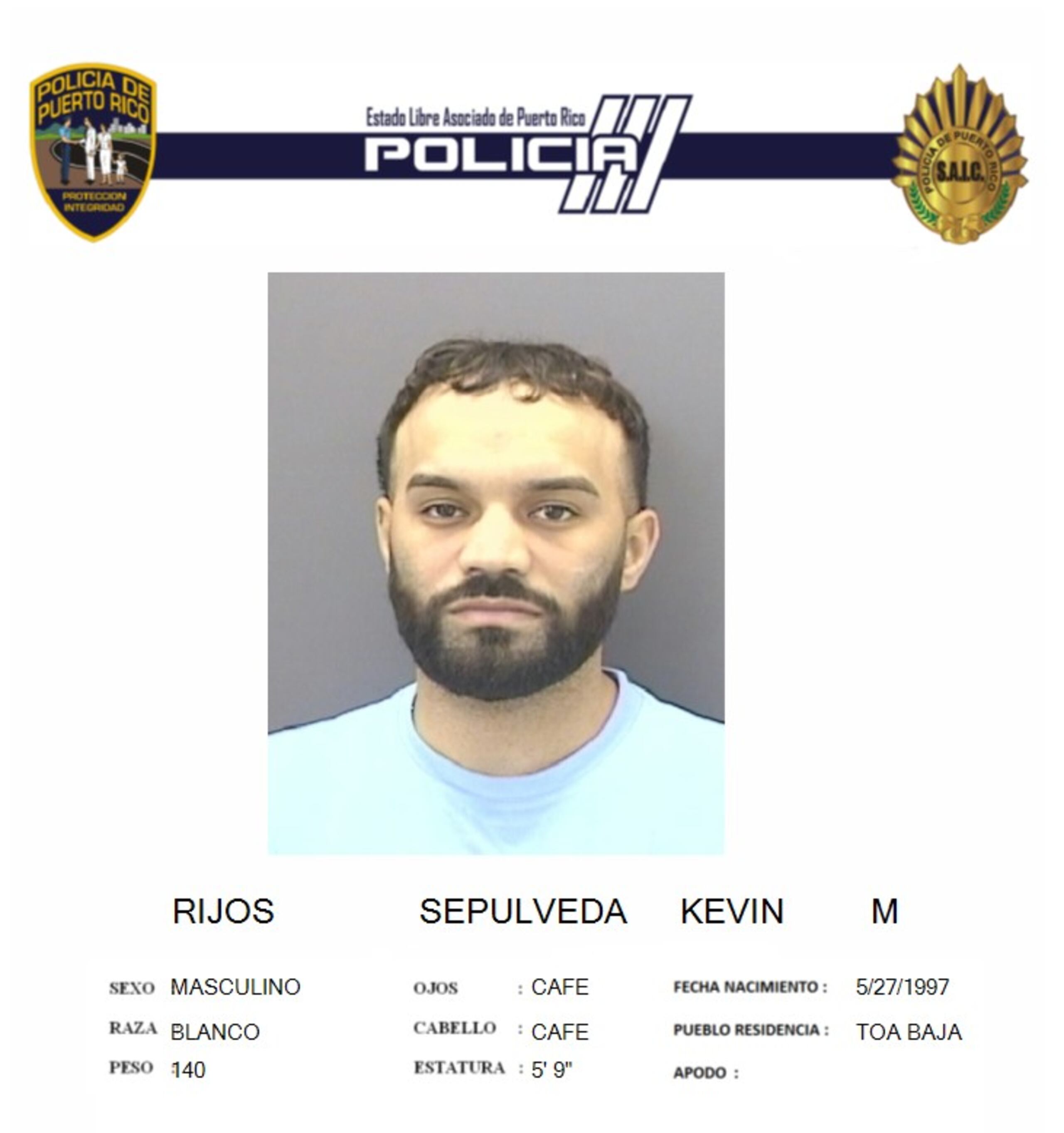 Kevin M. Rijos Sepúlveda, enfrenta cargos por un asesinato en la marginal de la avenida Román Baldorioty de Castro, en Santurce, el 24 de diciembre de 2024.
