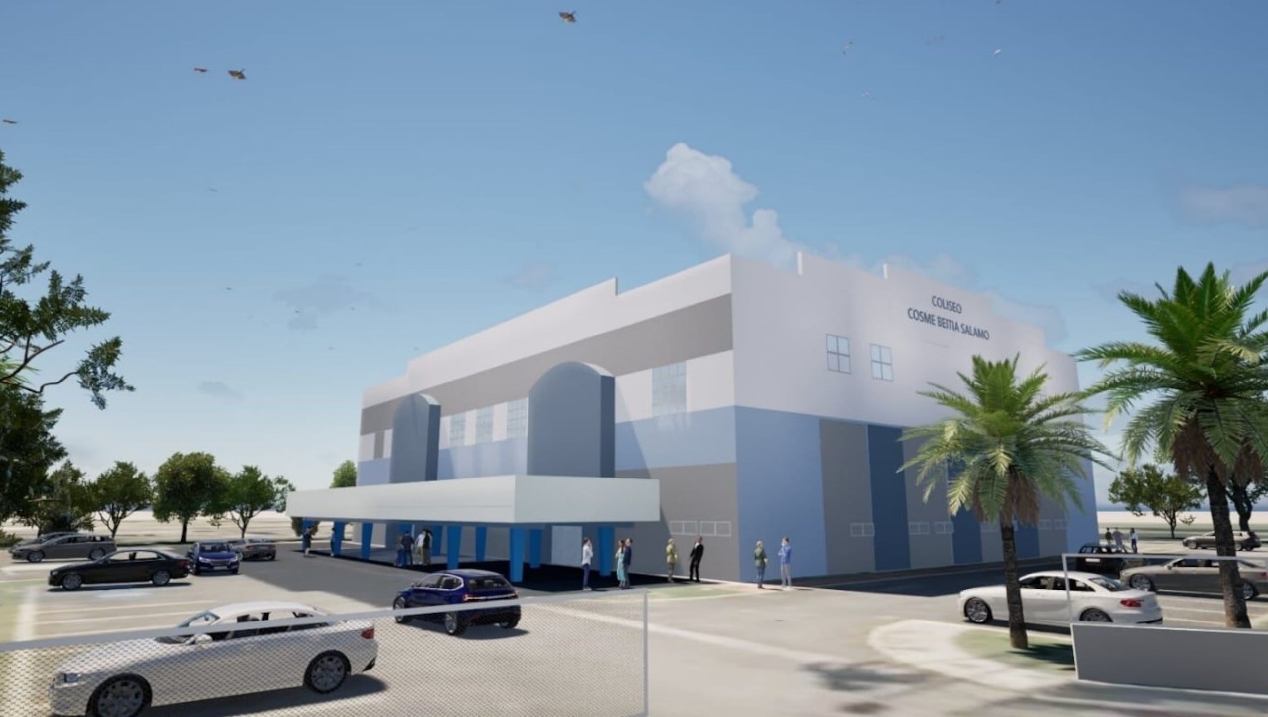 Así lucirá la nueva fachada del Coliseo Cosme Beitía Sálamo, en Cataño.