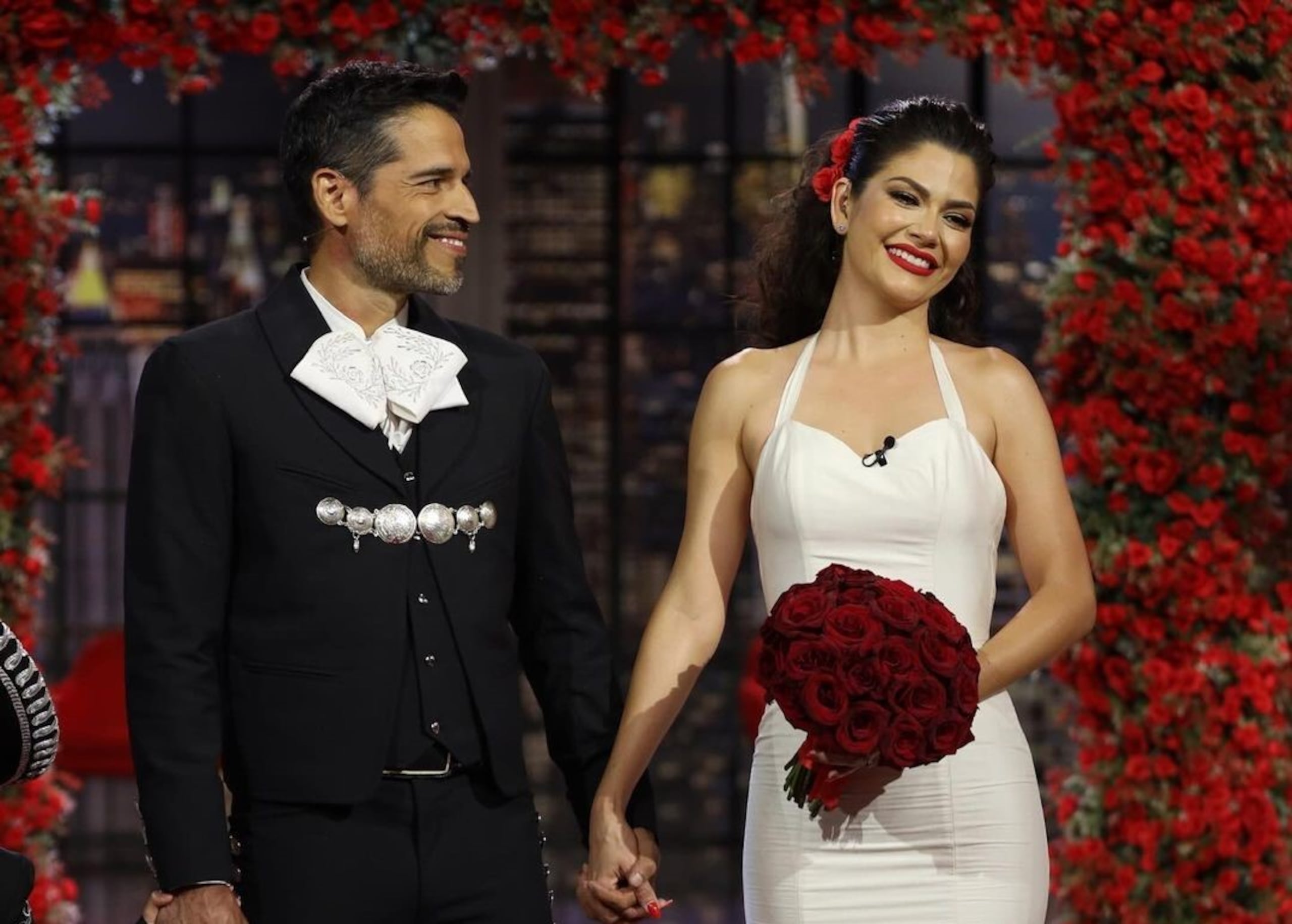 Ana Patricia Gámez y su todavía esposo.