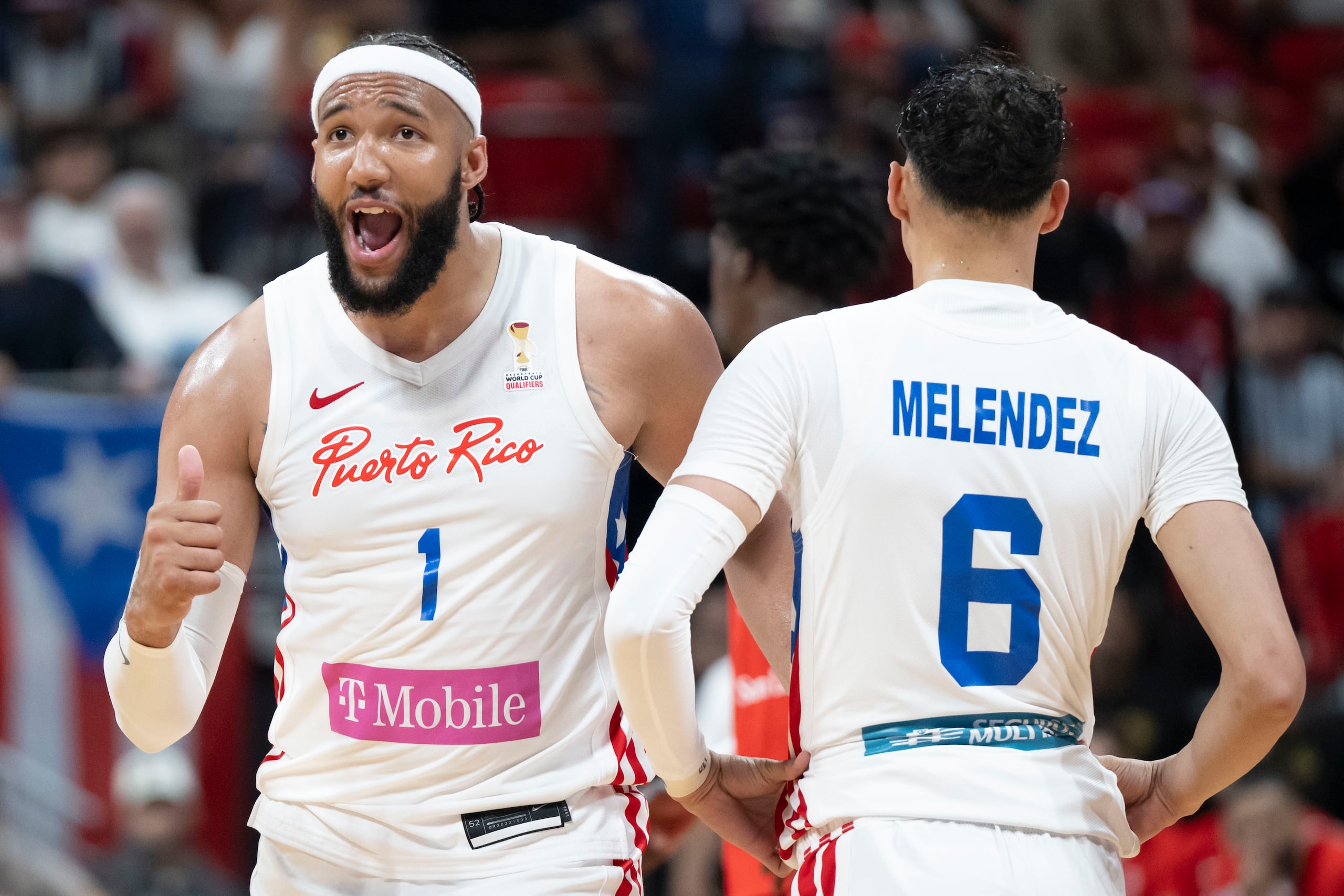 George Conditt IV durante la segunda ventana clasificatoria a la Copa del Mundo de la FIBA 2027.