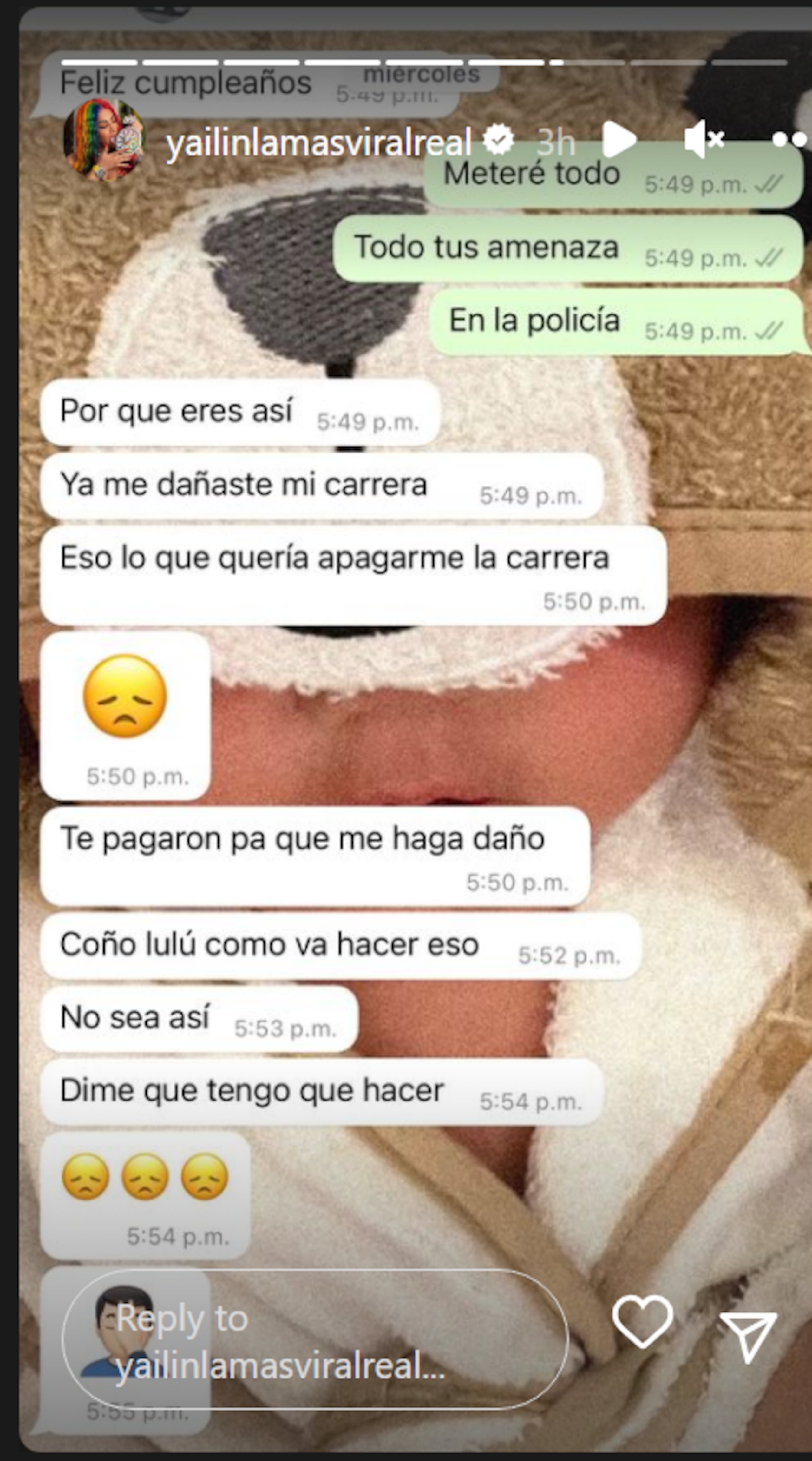 Tras las presuntas amenazas, Anuel AA expresa que "ya me dañaste mi carrera" tras su expareja denunciar que llevará las amenazas a las autoridades.