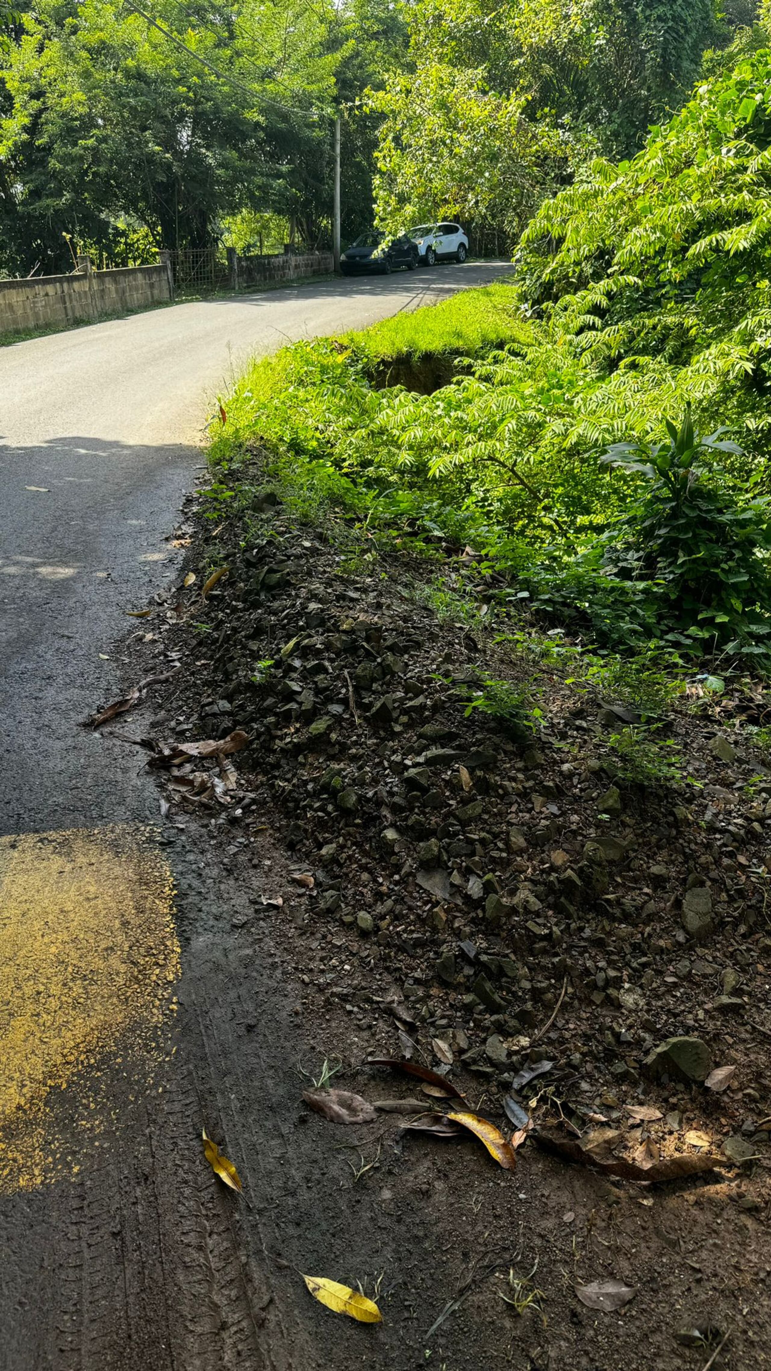 Carretera de un carril en el barrio Alto Sano