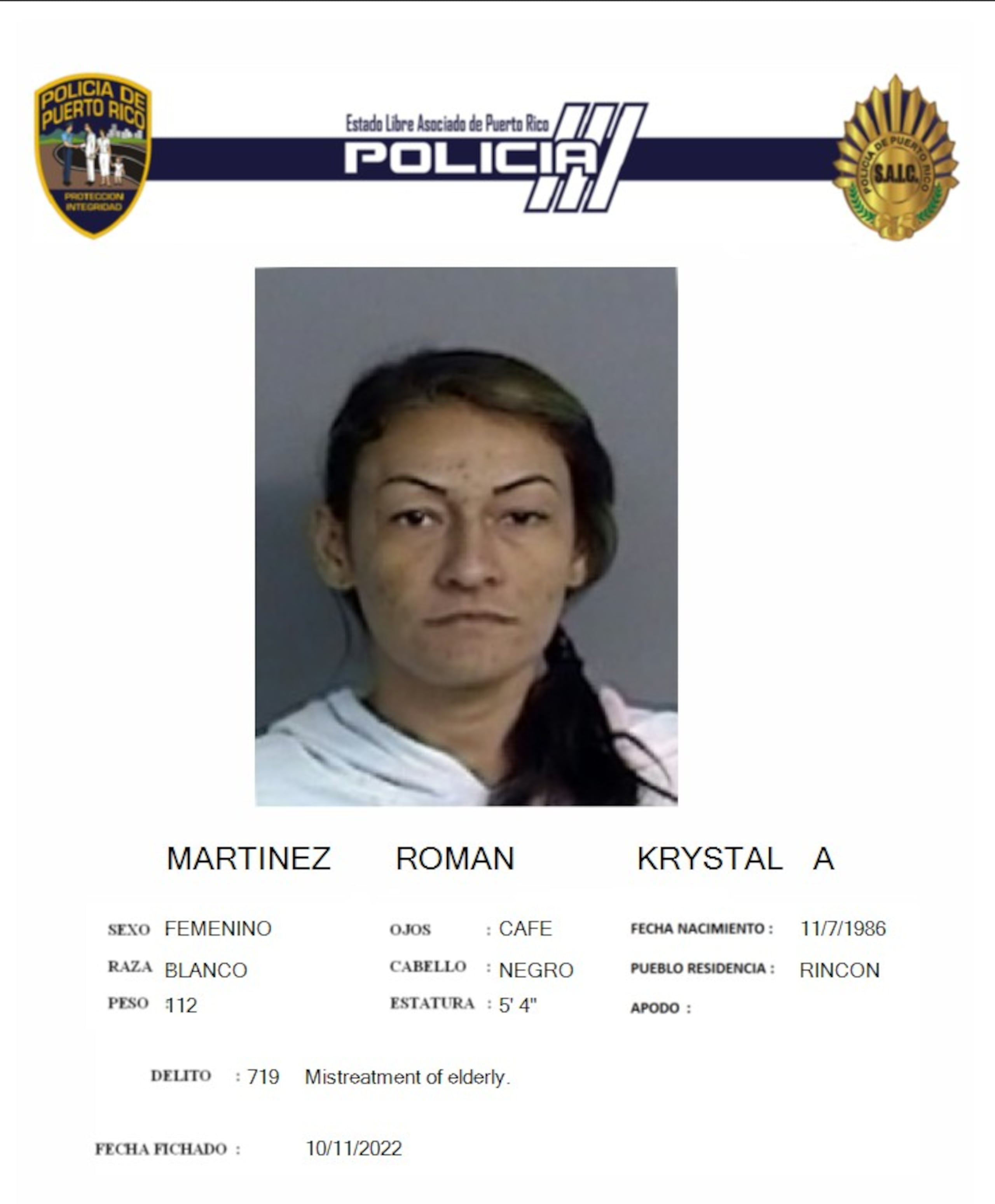 Krystal A. Martínez Román, fue asesinada a balazos junto a otra mujer y un hombre, tras ser secuestrados en Mayagüez.