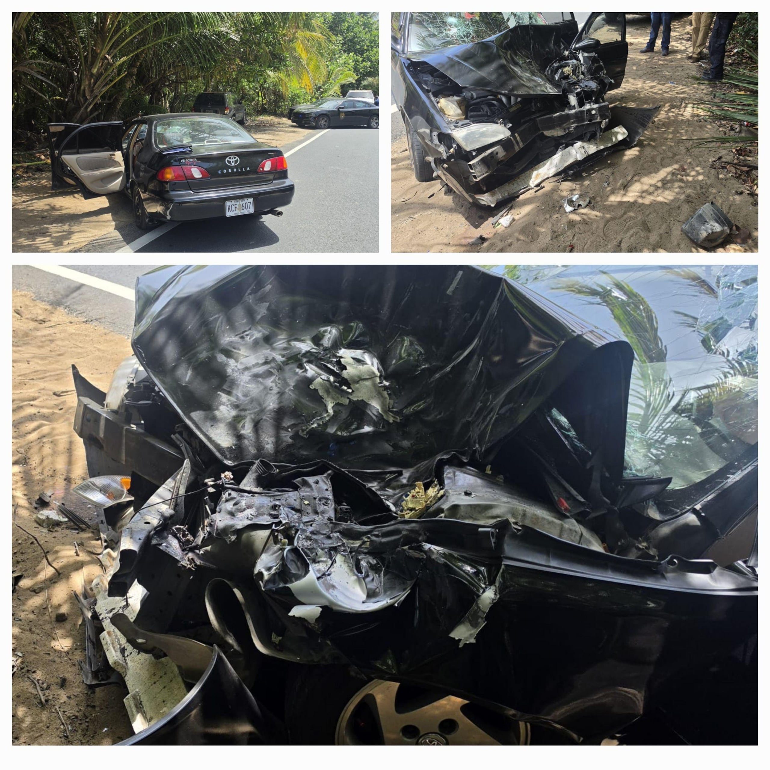 Una conductora murió tras chocar con una guagua mientras transitaba por el kilómetro 7 de la carretera PR-836 frente al balneario Los Tubos, en Manatí.