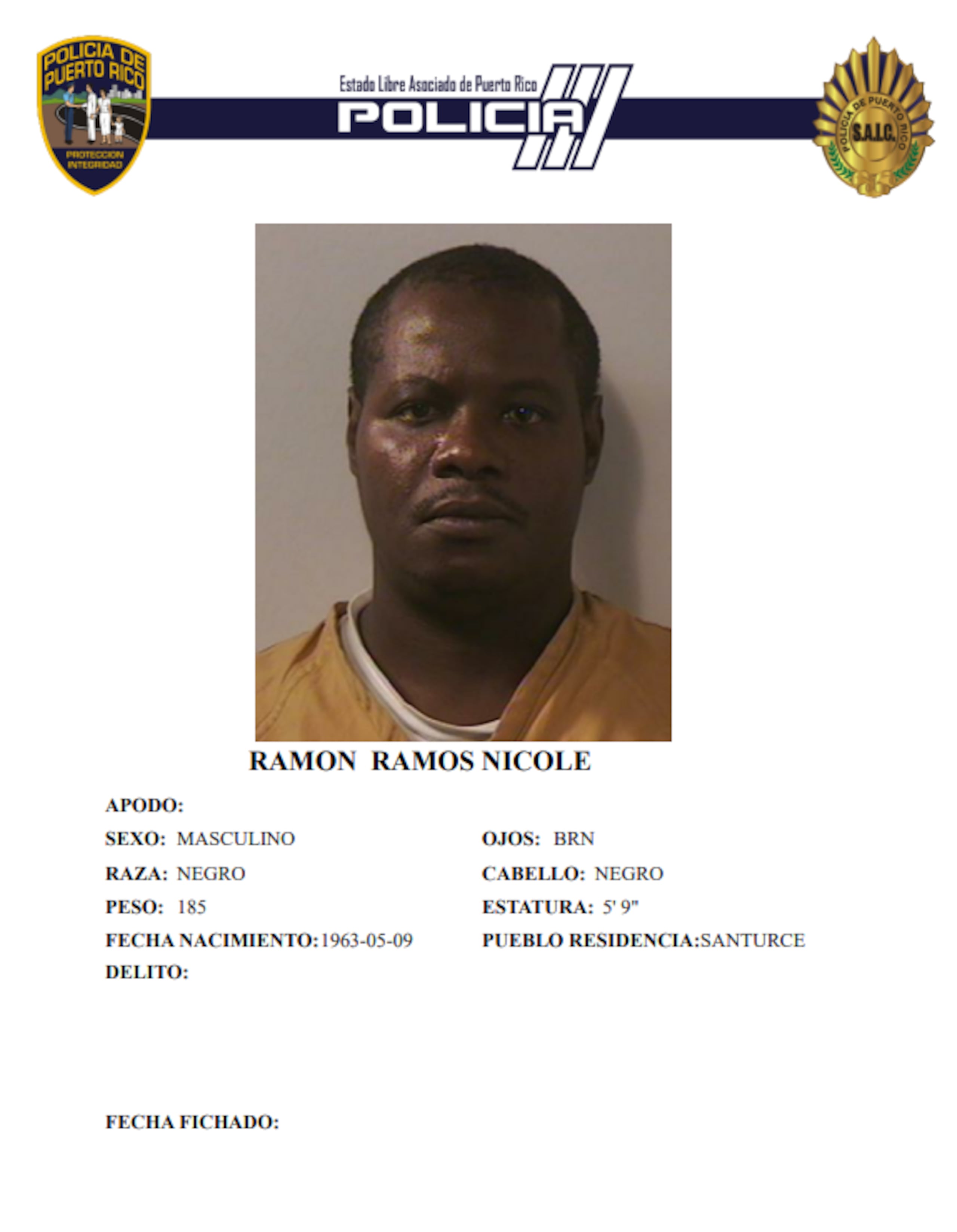 Se informó que Ramos Nichols salió de la cárcel enero pasado tras extinguir una sentencia de 25 años, por el delito de agresión sexual.