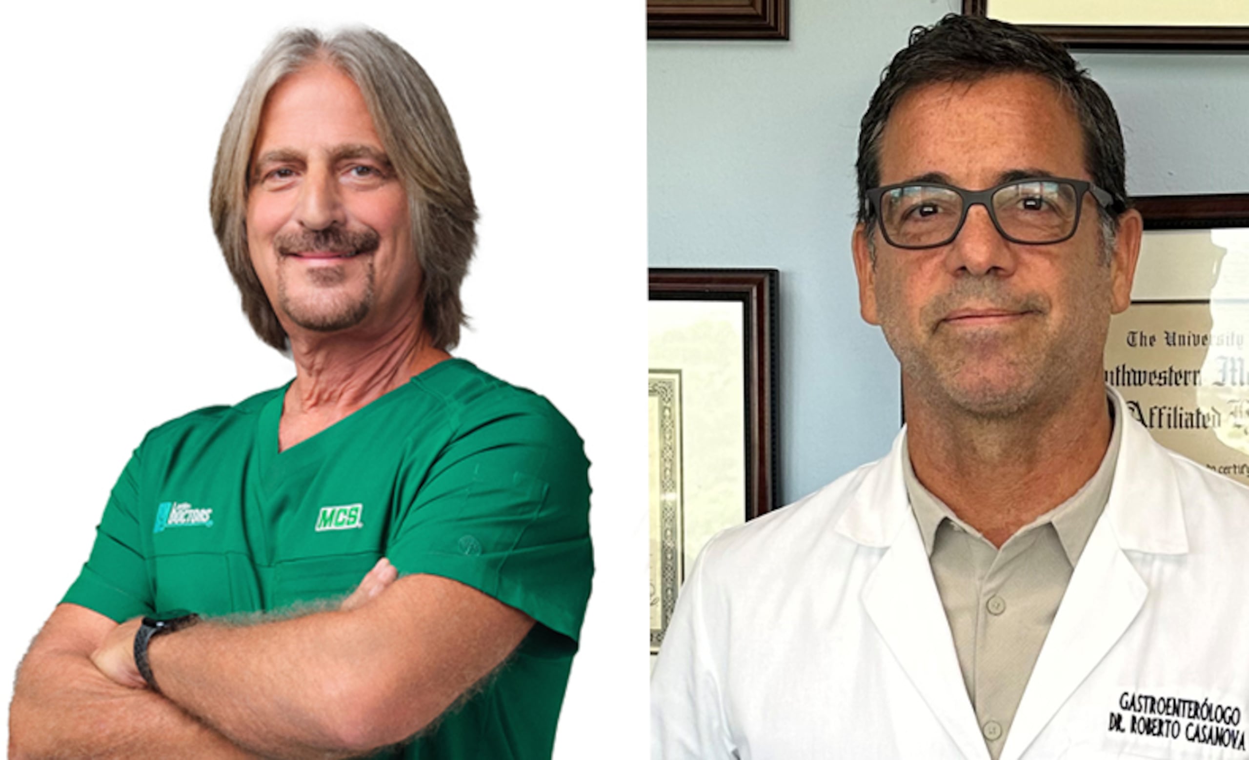A la izquierda, el doctor José Álvarez-Romagosa, ginecólogo obstetra, miembro de los Latin Doctors y colaborador de MCS. A la derecha el doctor Roberto Casanova, gastroenterólogo.