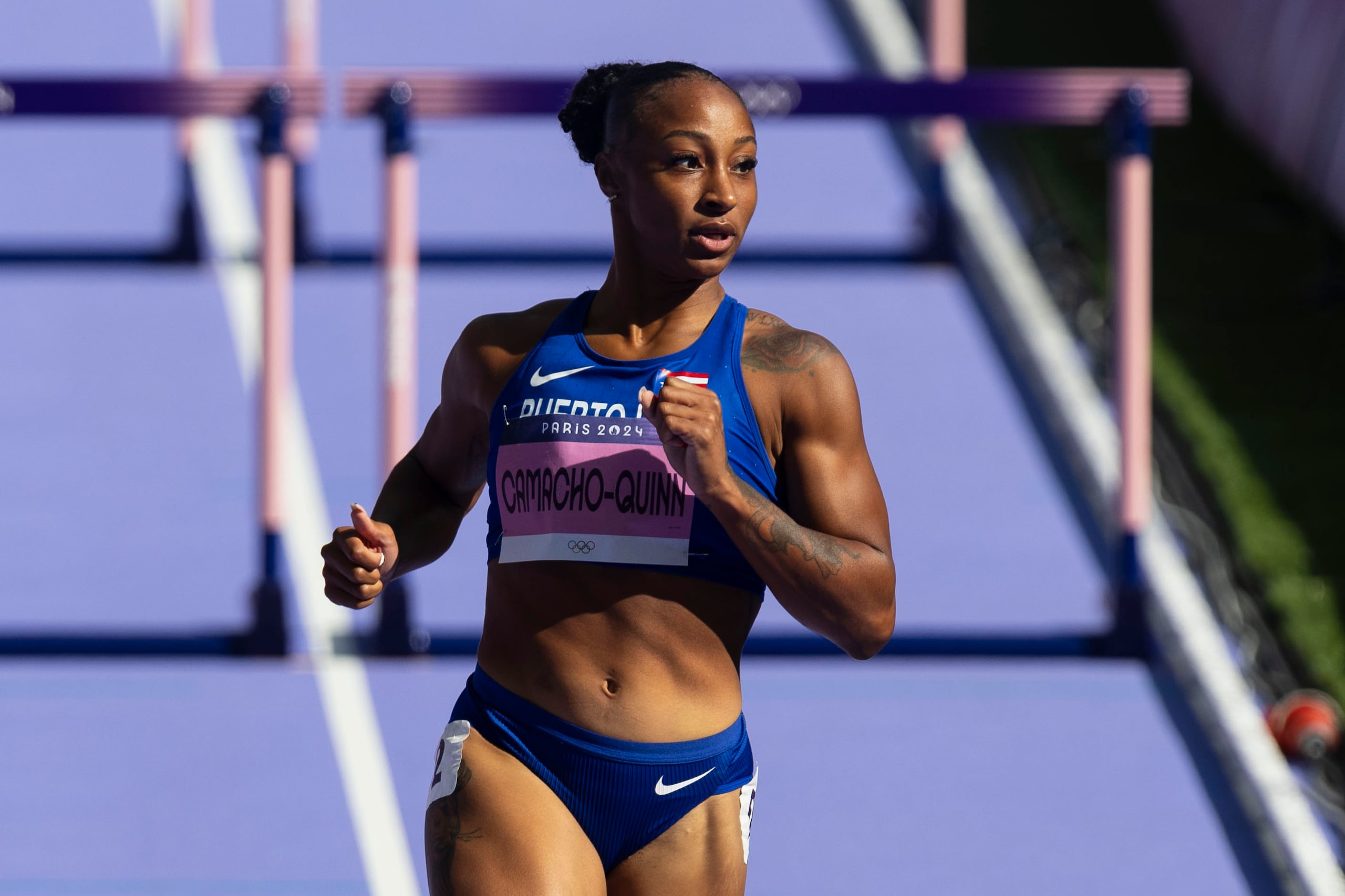 Jasmine Camacho-Quinn en los Juegos de París 2024.