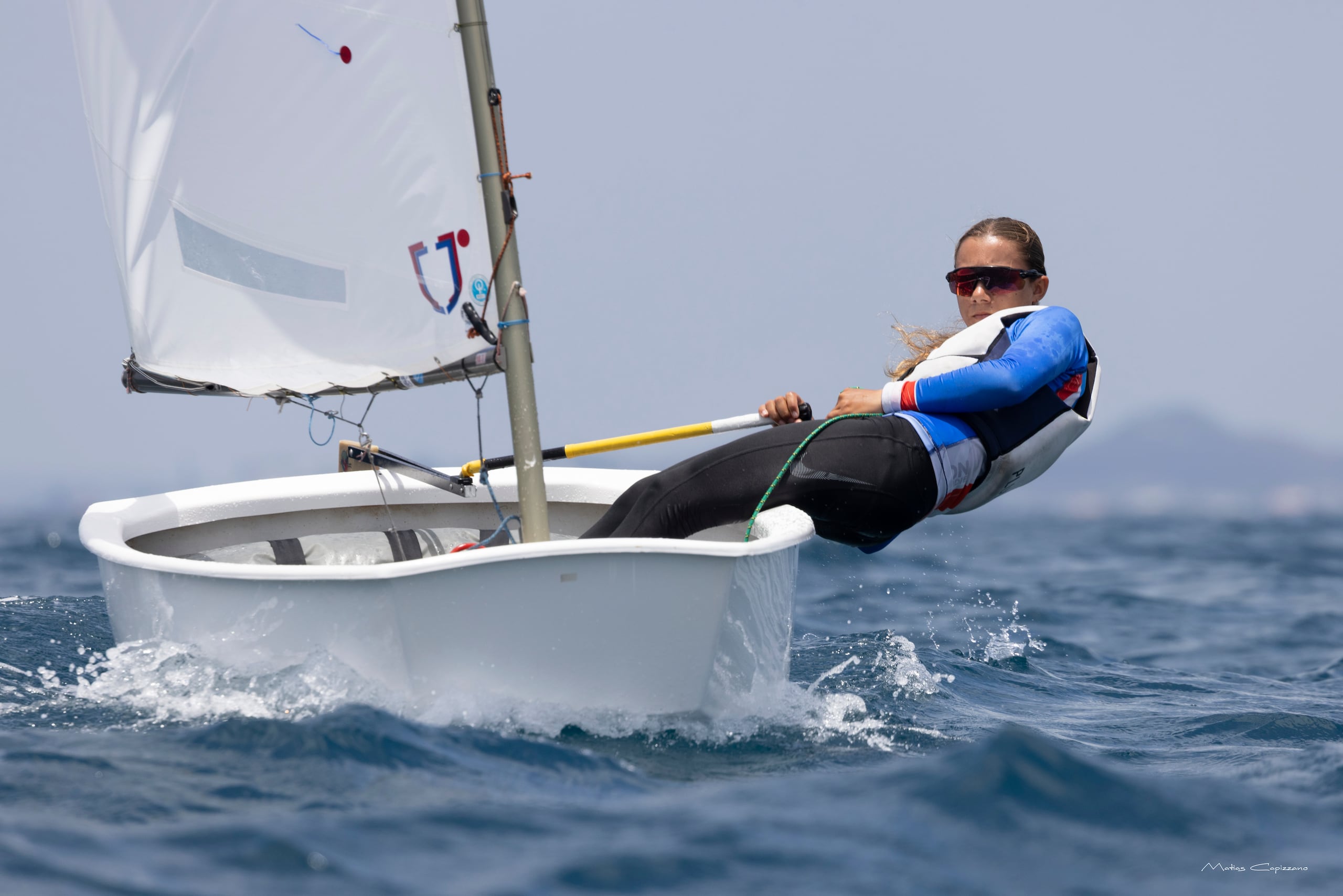 Inés Méndez-Laminaux en el Optimist World Championship, que se llevó a cabo en Marruecos.