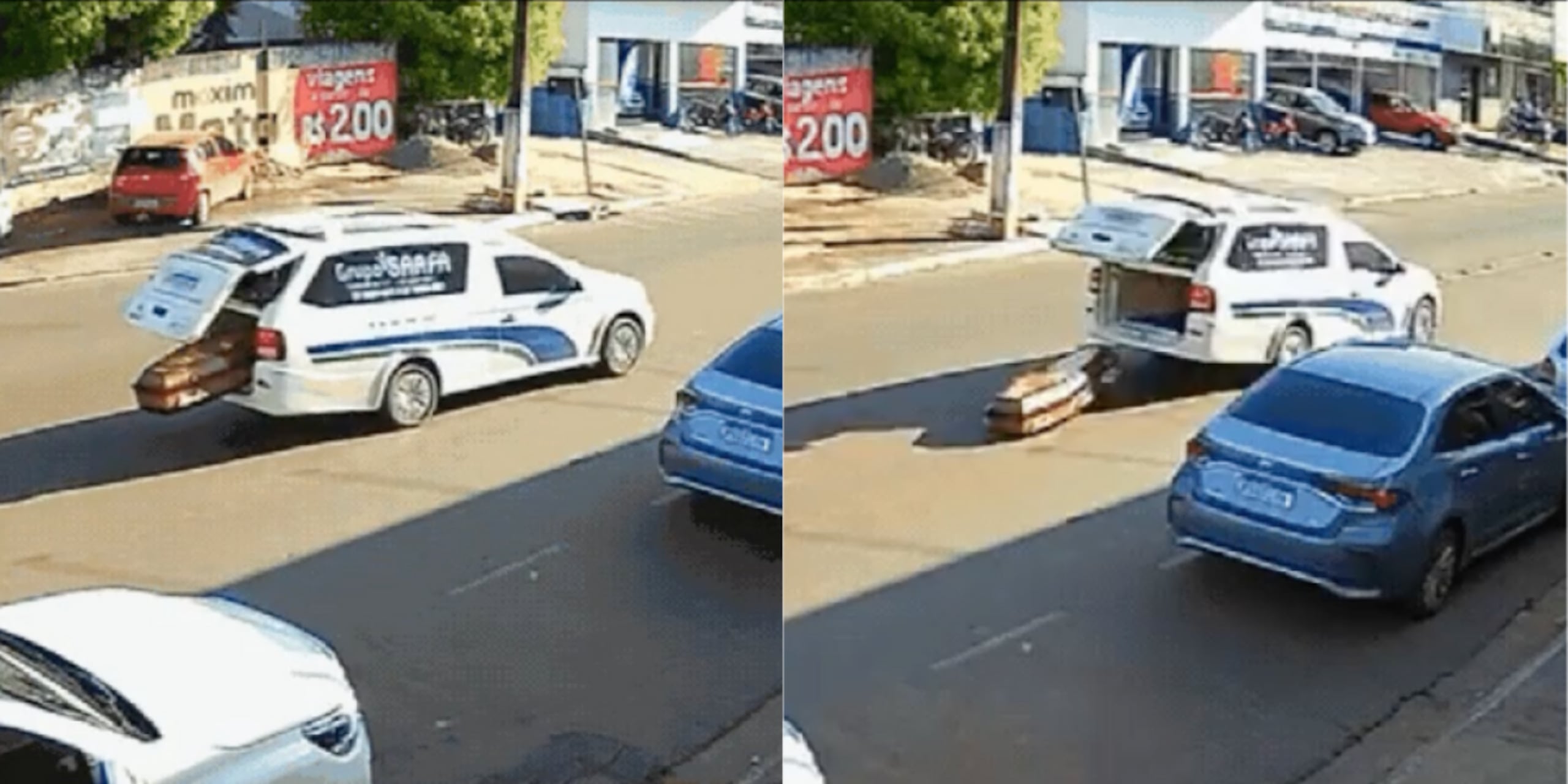 Según la empresa fúnebre, "hubo una falla en el equipo que sostiene el remolque del vehículo, específicamente en un trinquete de seguridad".