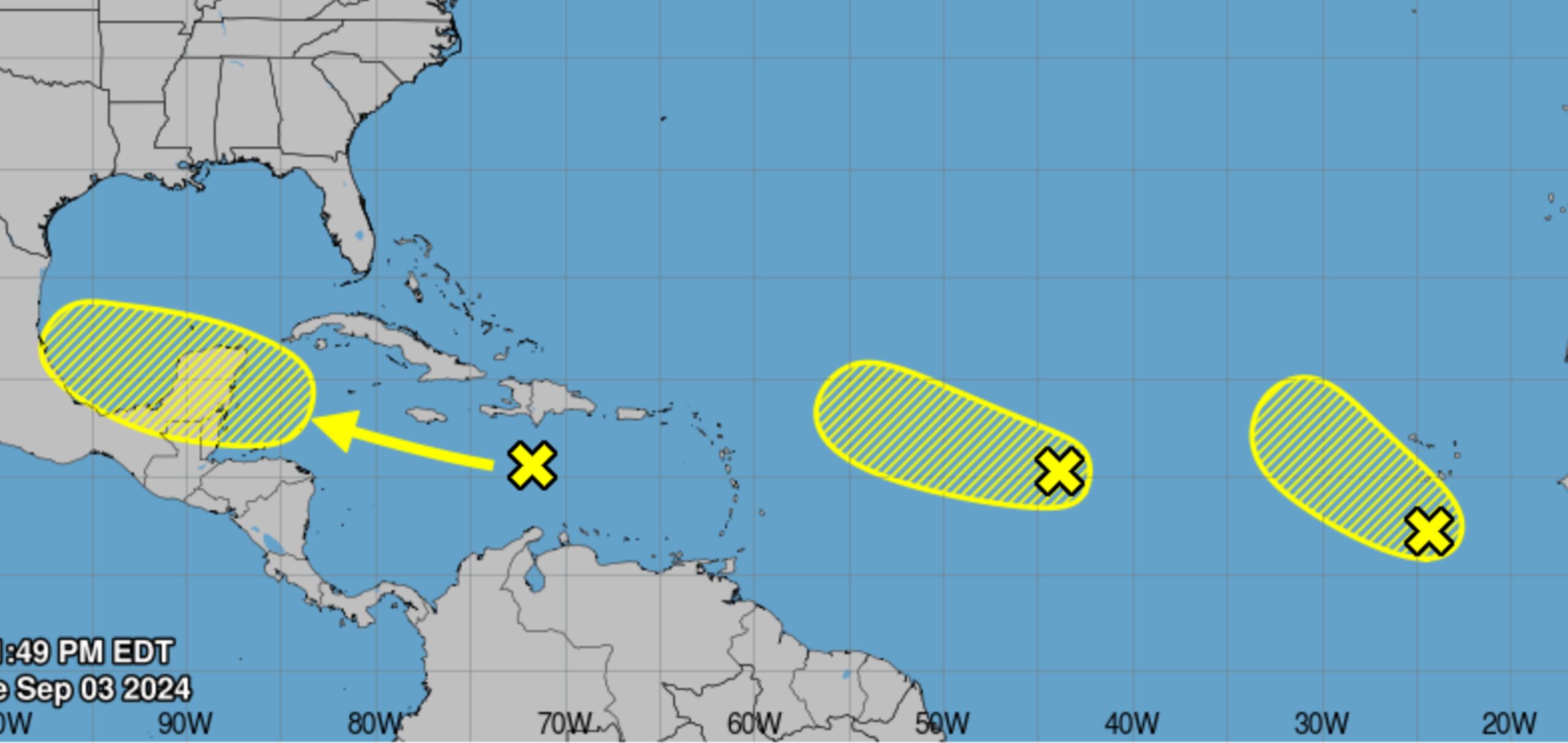 Ondas tropicales en el Atlántico.
