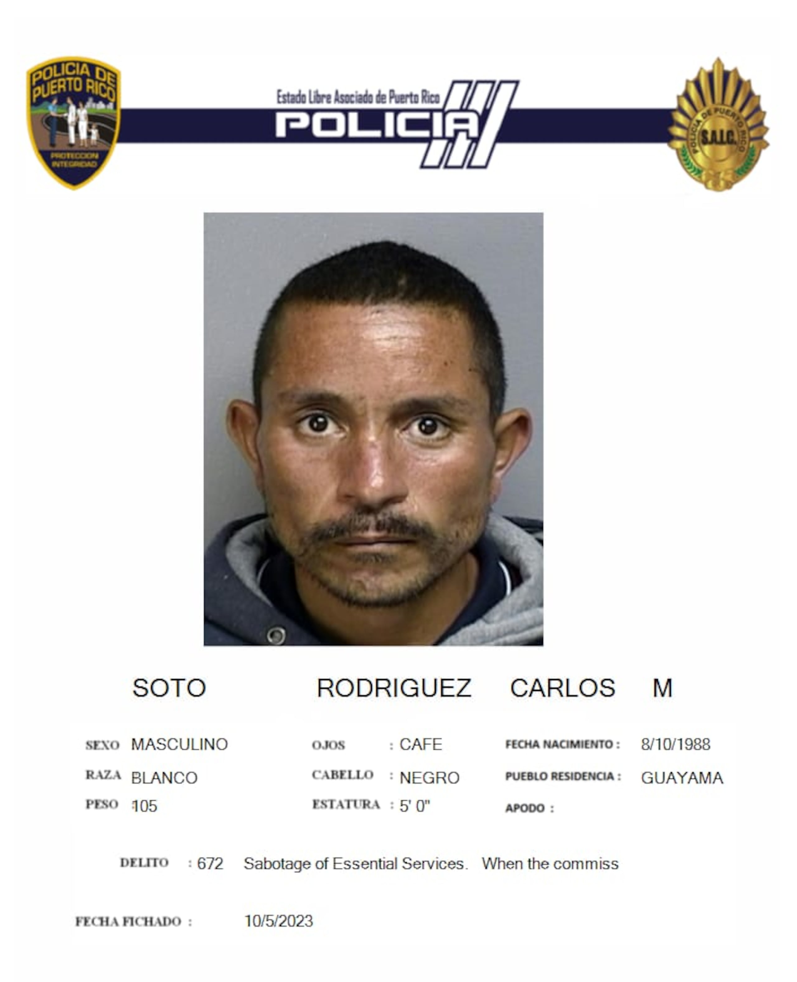 Carlos M. Soto Rodríguez enfrenta cargos por realizar llamadas falsas al Sistema de Emergencias 9-1-1.