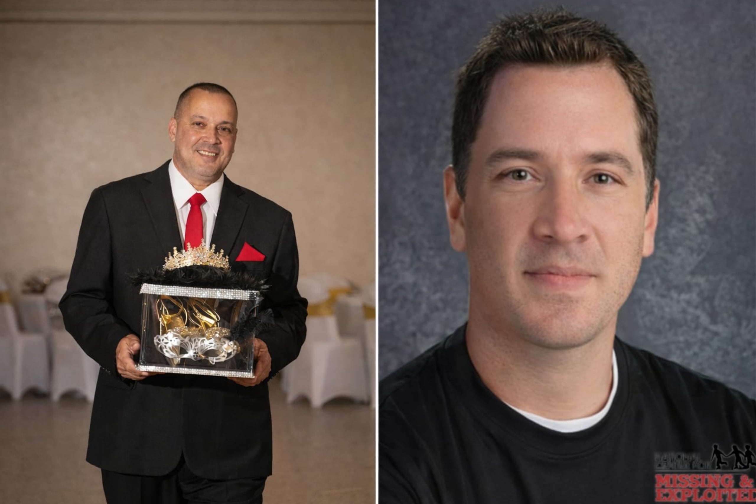 A la izquierda una imagen reciente de Antonio, quien tiene 51 años. A mano derecha una progresión digital de como habría lucido su gemelo idéntico, Ángel a los 38 años.