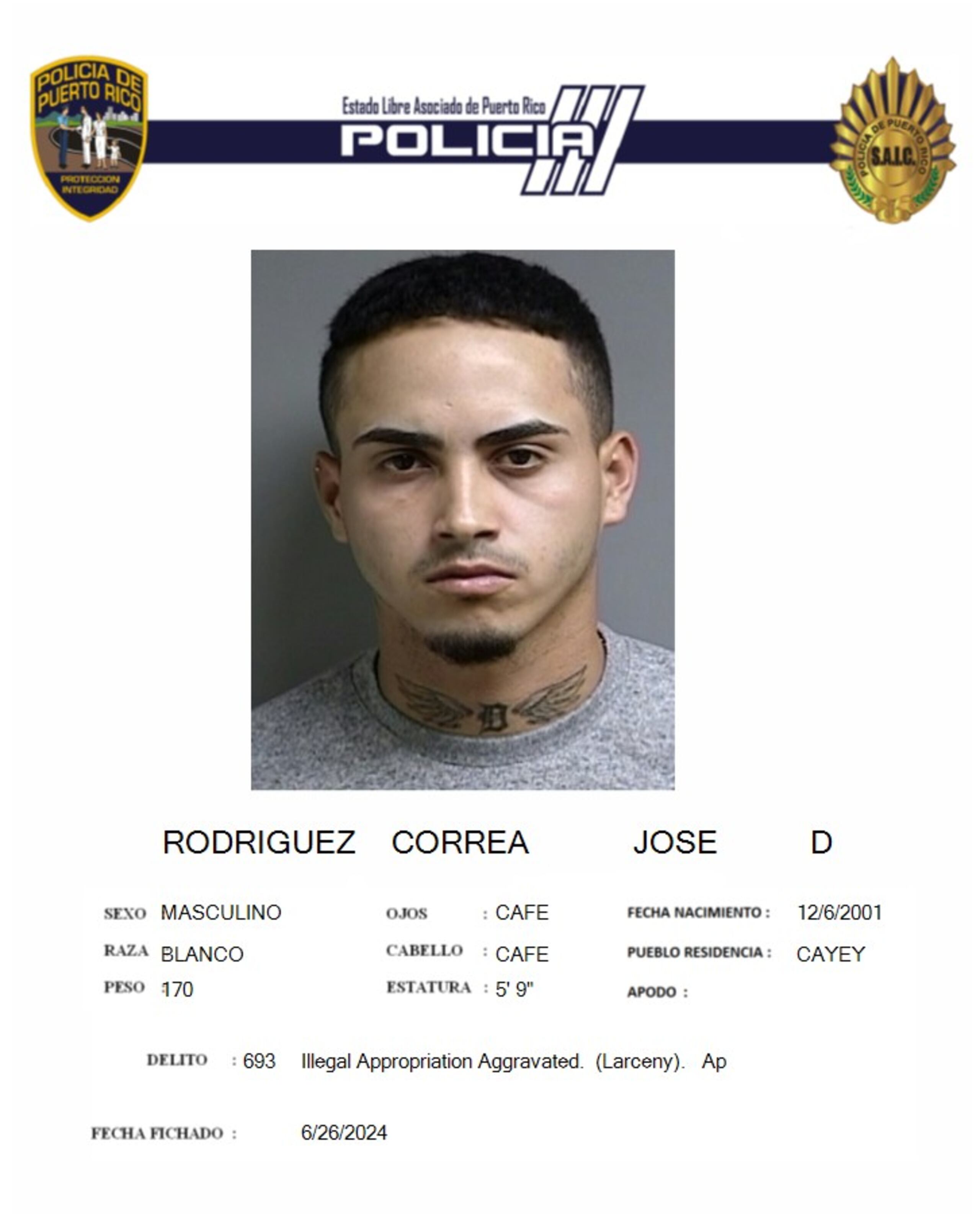 José D. Rodríguez Correa, murió en un enfrentamiento con policías en el barrio Matón Arriba, en Cayey.