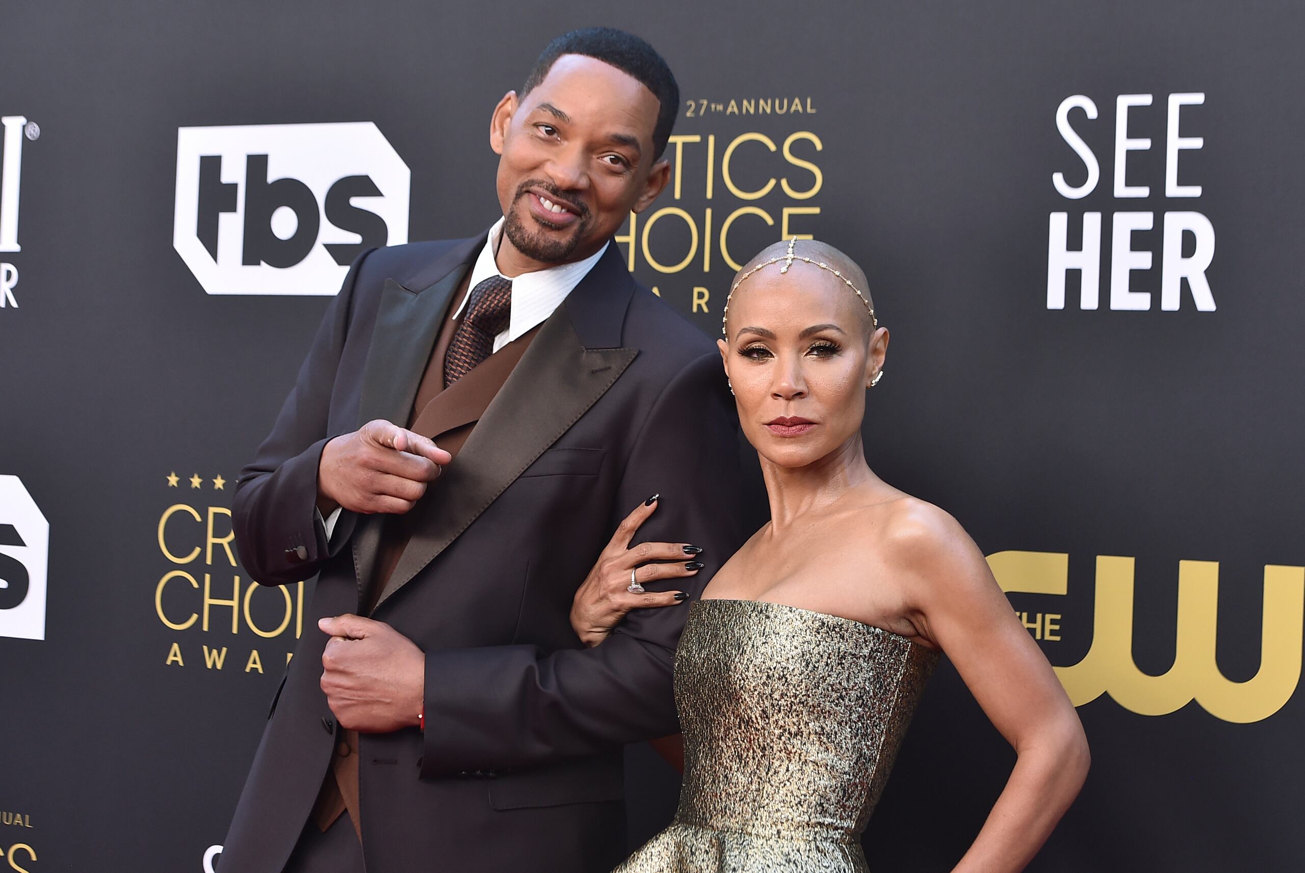Will Smith y Jada Pinkett Smith en la 27a entrega anual de los Critics Choice Awards en Los Ángeles el 13 de marzo de 2022.